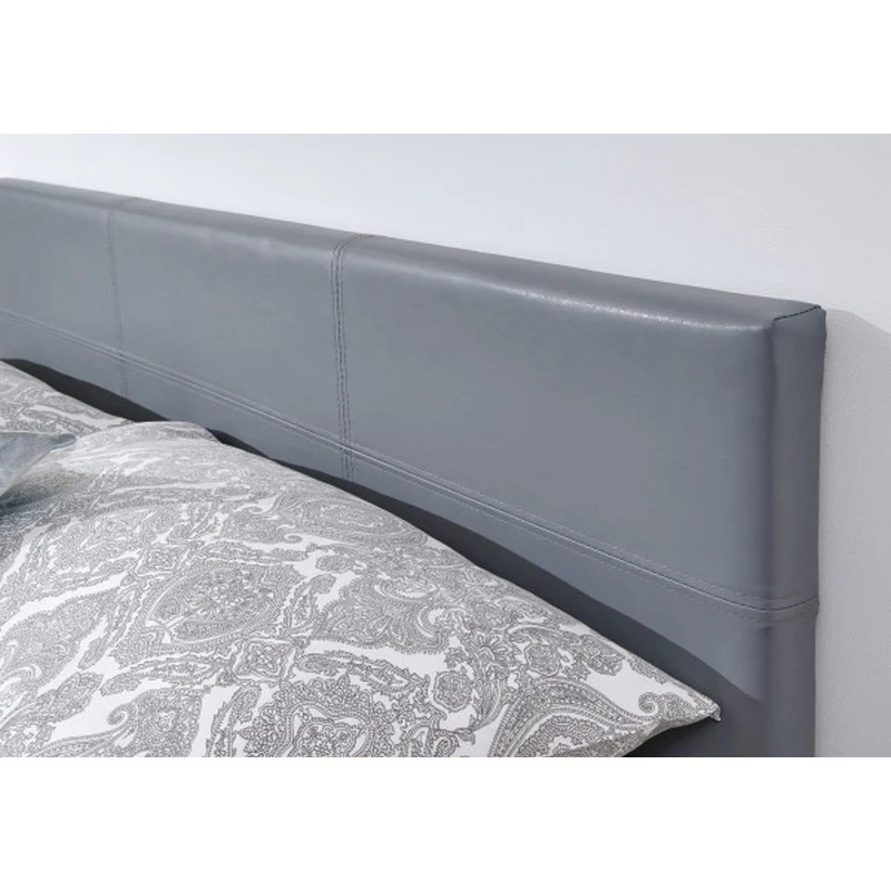 Winston Small Double Ottoman Bed Faux Leather Grey 4 x 7ft - Image 6
