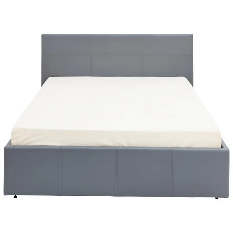 Winston Small Double Ottoman Bed Faux Leather Grey 4 x 7ft - Image 8