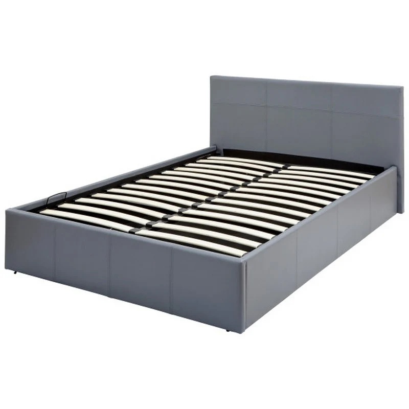 Winston Small Double Ottoman Bed Faux Leather Grey 4 x 7ft - Image 10