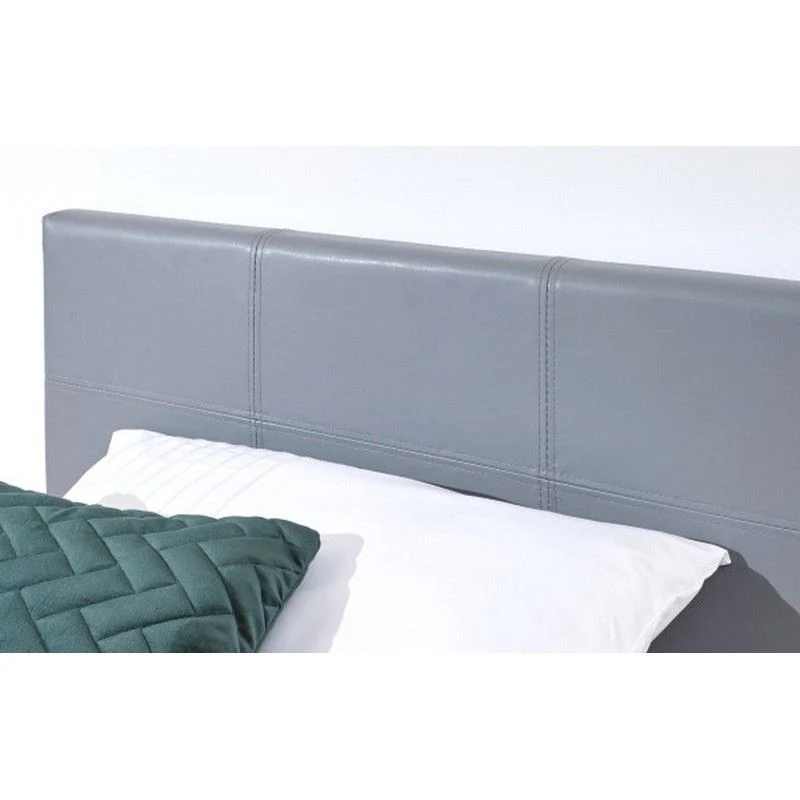 Winston Small Double Ottoman Bed Faux Leather Grey 4 x 7ft - Image 4