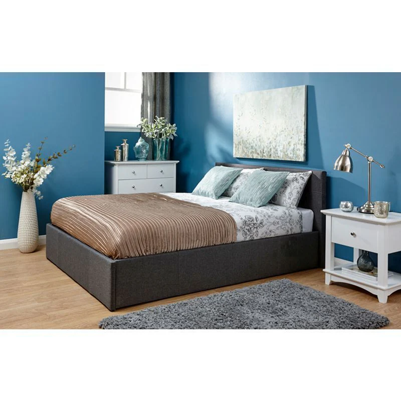 Winston Small Double Ottoman Bed Grey 4 x 7ft - Image 3