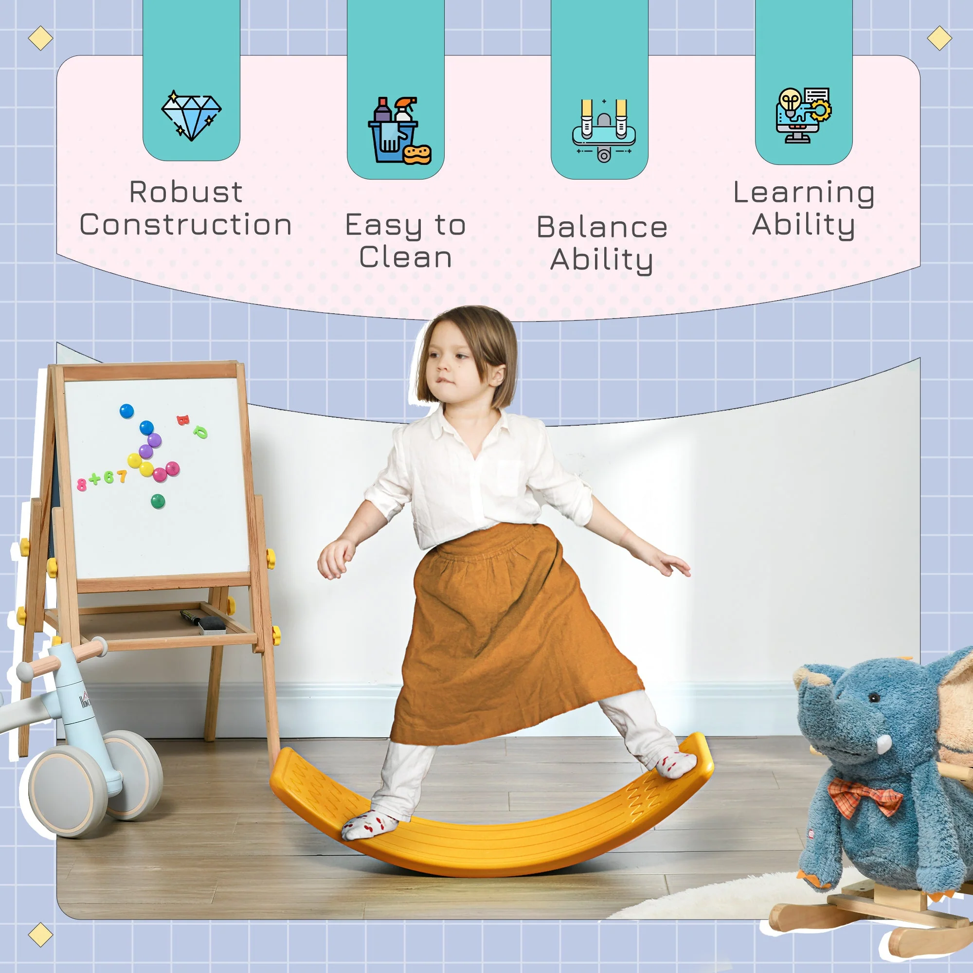 Wobble Balance Board 3 to 6 Years Orange by Zonekiz - Image 5