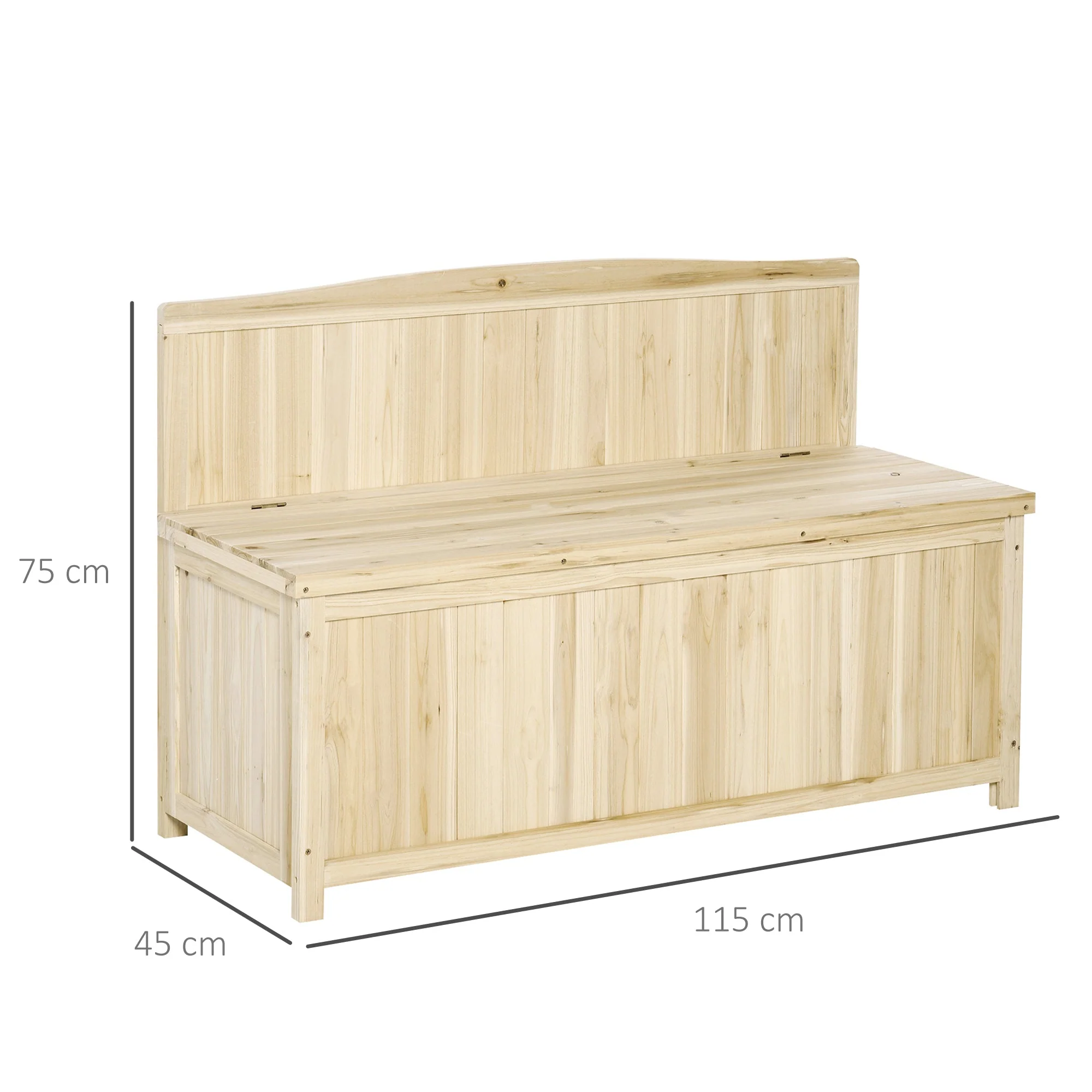 Wood Storage Bench for Patio Furniture - Image 3