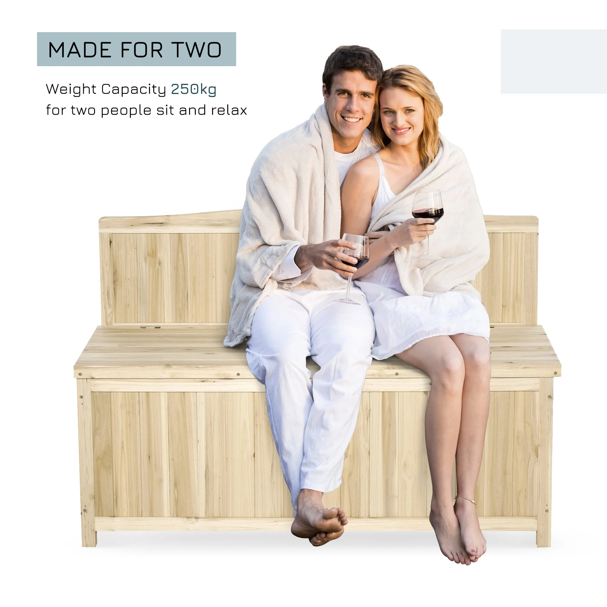 Wood Storage Bench for Patio Furniture - Image 4