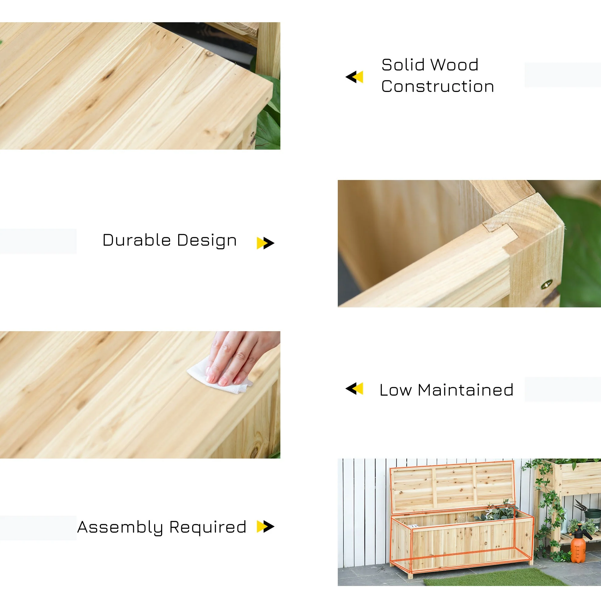 Wood Storage Bench for Patio Furniture - Image 6