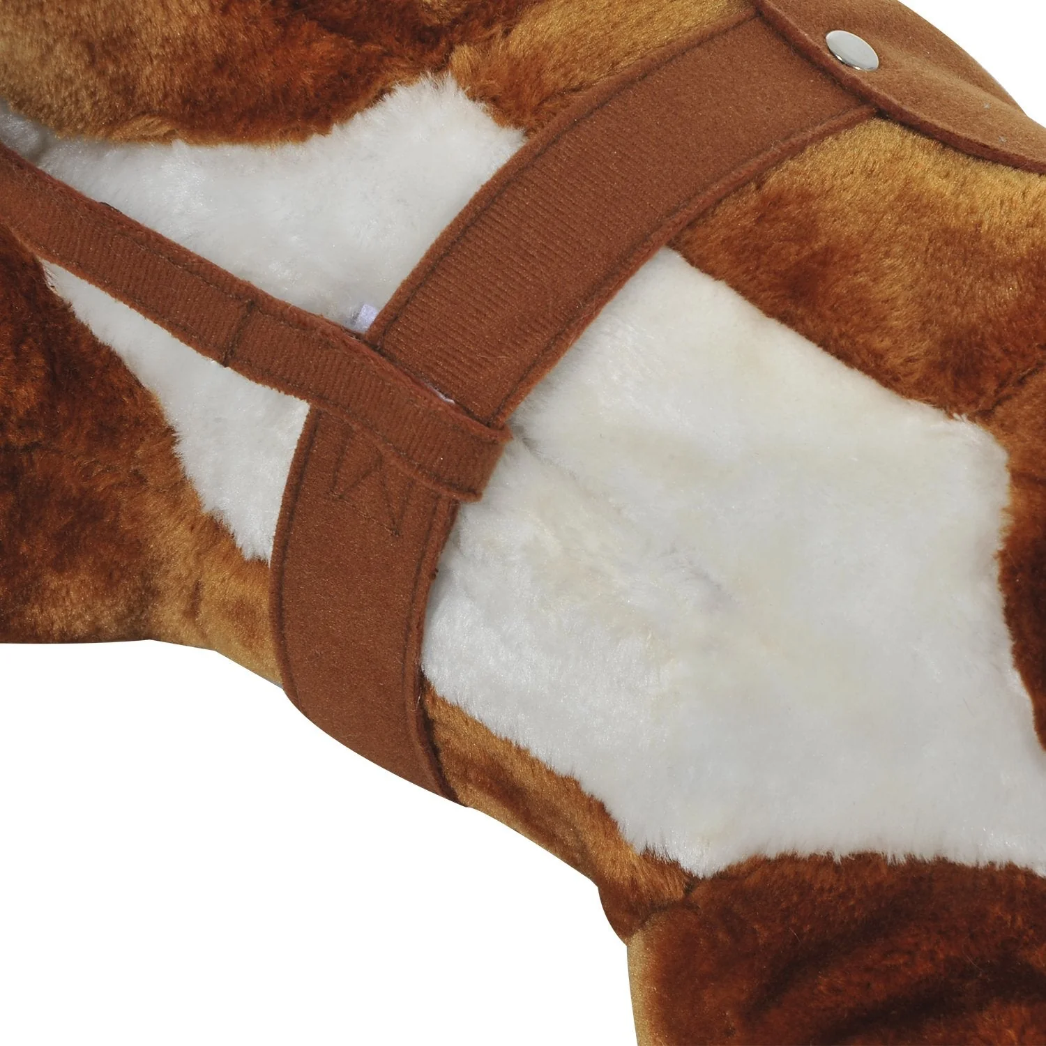 Wooden Action Pony Wheeled Walking Horse Riding Little Baby Plush Toy Wooden Style Ride on Animal Kids Gift w/Sound Brown - Image 9