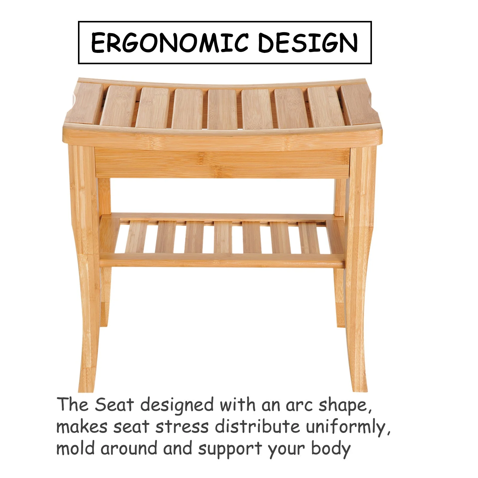 Wooden Bathroom Shower Bench - Image 5