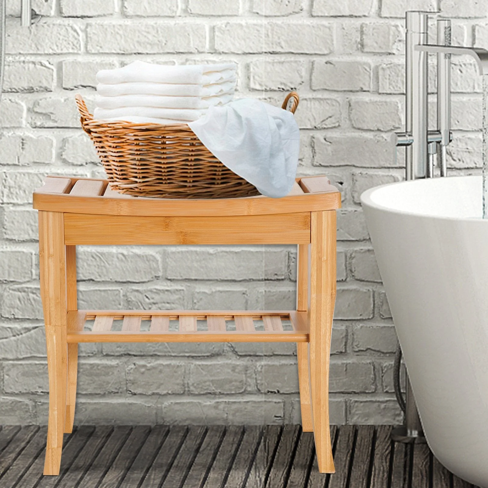 Wooden Bathroom Shower Bench - Image 9