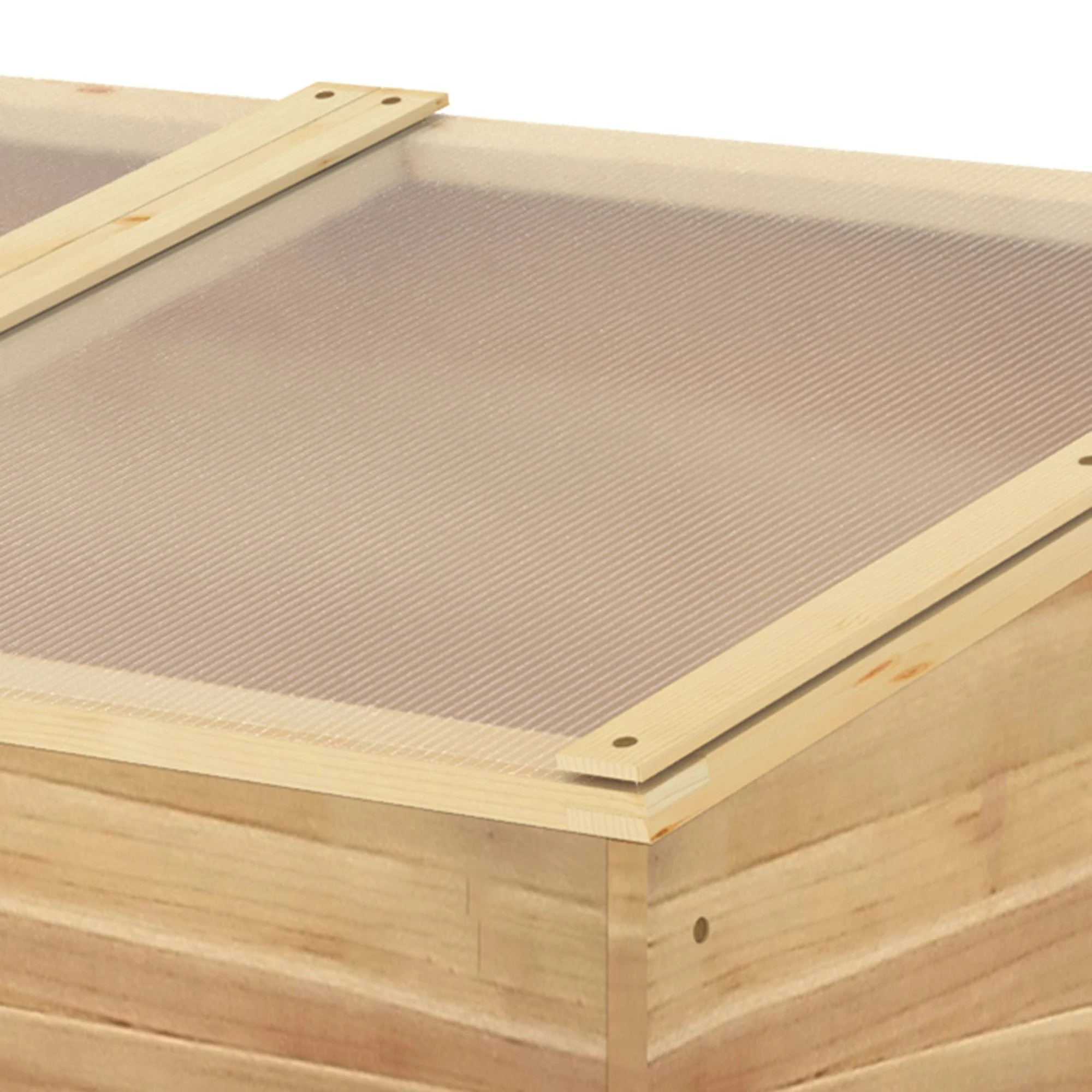 Wooden Cold Frame Greenhouse Garden Polycarbonate Grow House with Independent Openable Top Covers for Flowers - Image 7