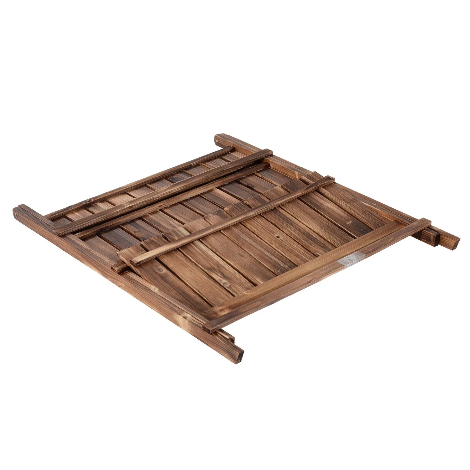 Wooden Folding Flower Pot Stand 3 Tier Garden Planter Display Ladder Gardener Storage Shelves Rack Herb Holder 80L x 37W x 93H cm - Image 8