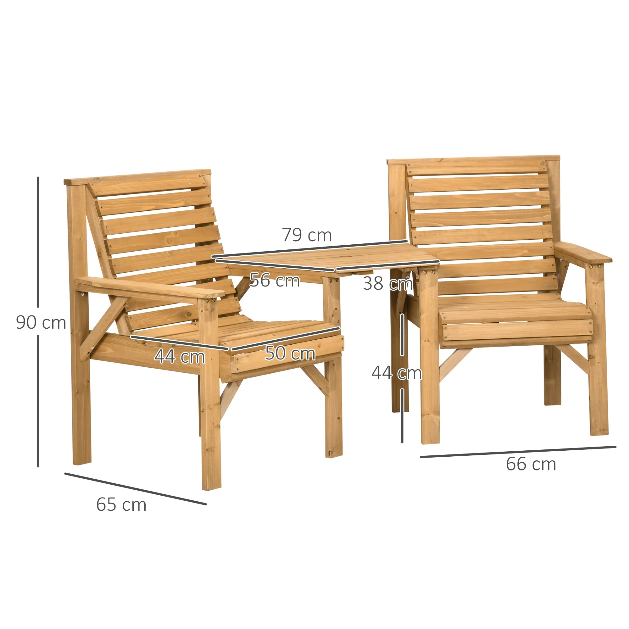 Wooden Garden Love Seat - Image 2