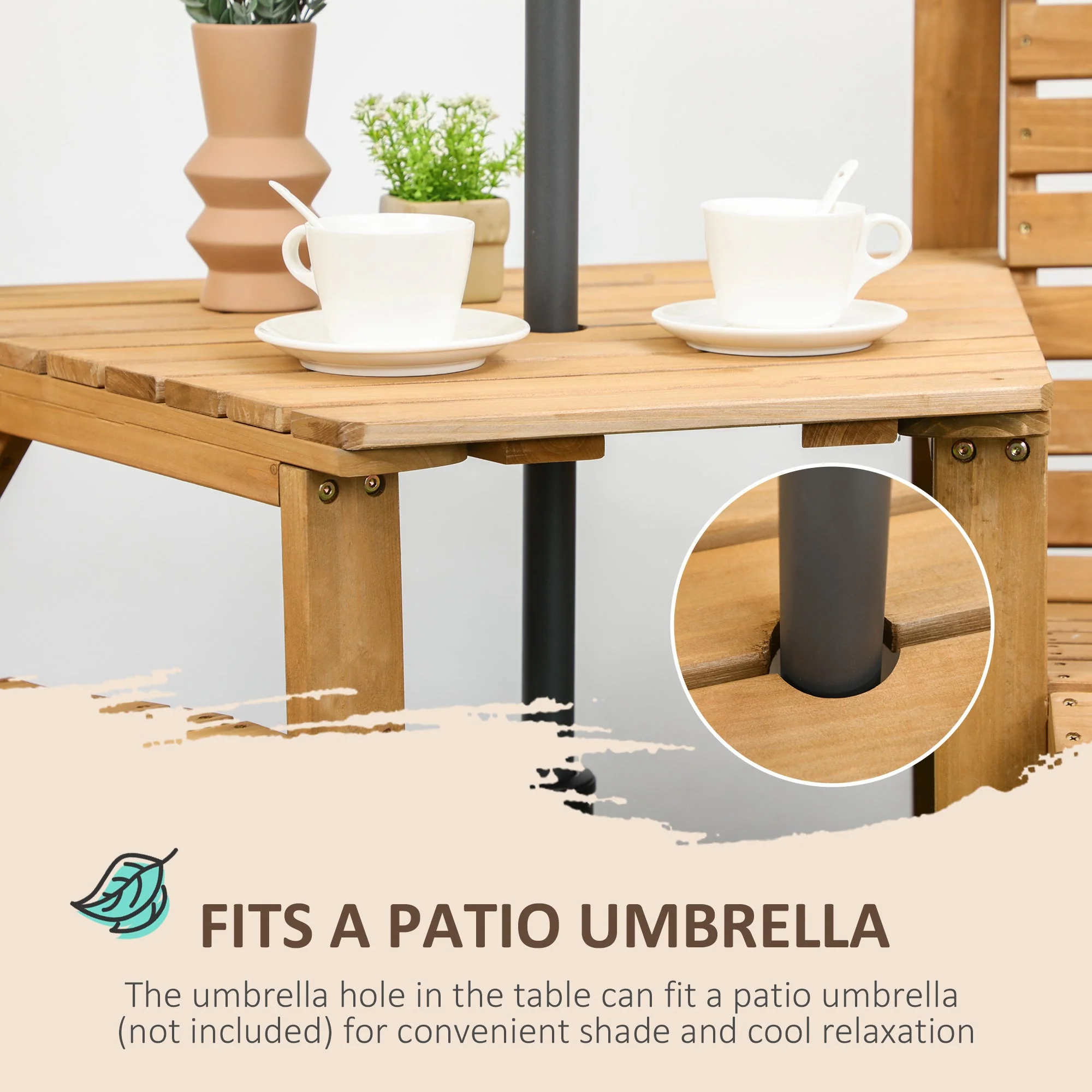 Wooden Garden Love Seat - Image 4