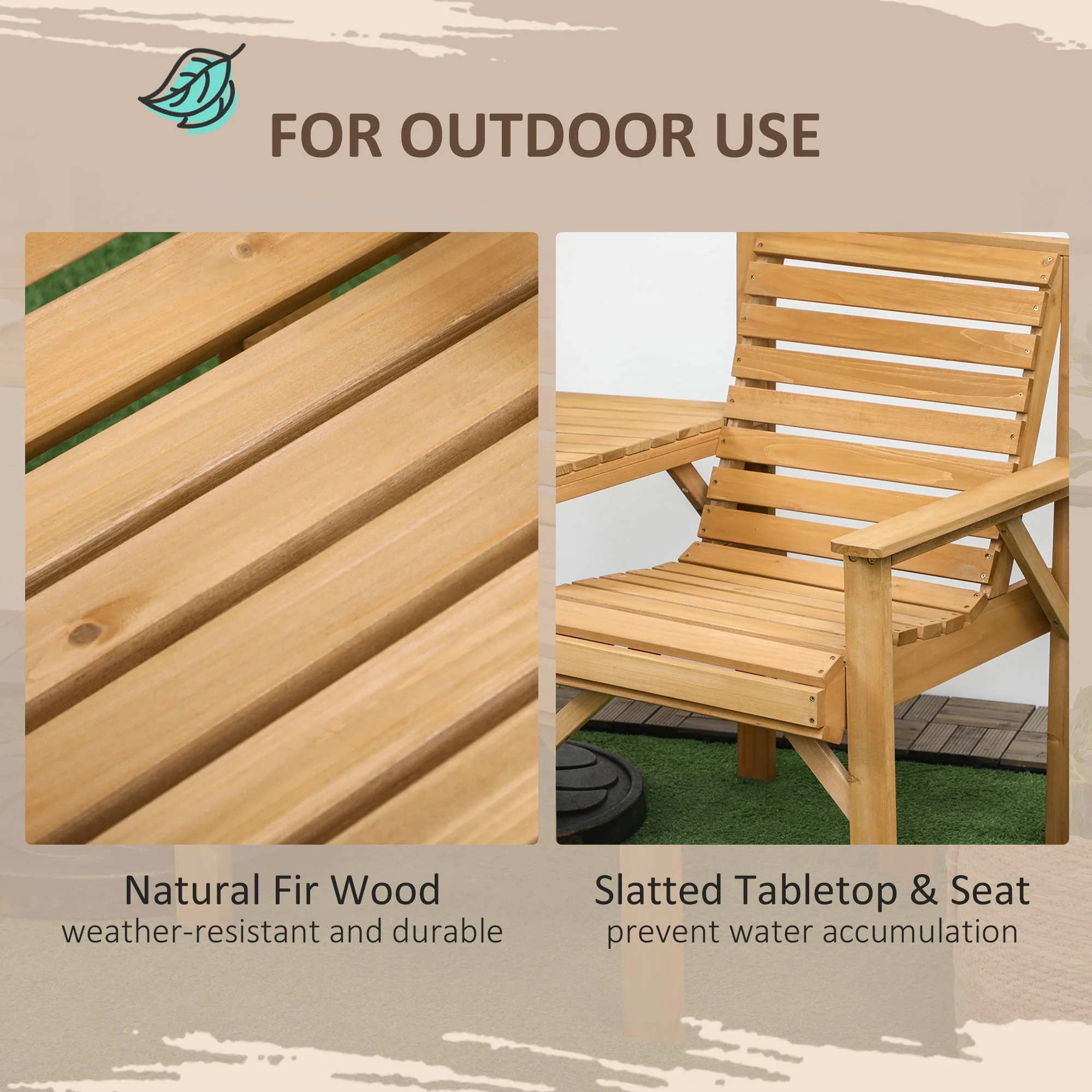Wooden Garden Love Seat - Image 6