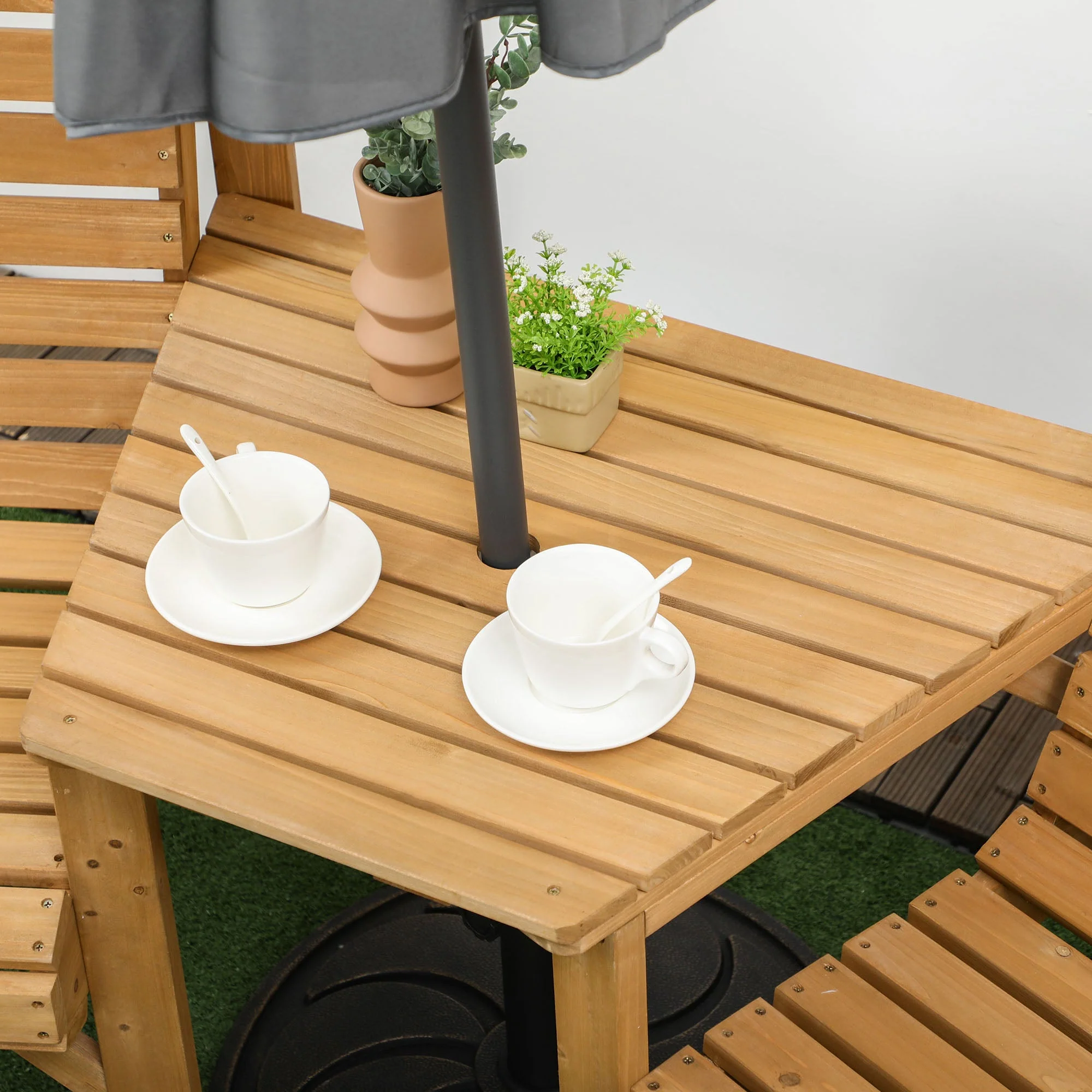Wooden Garden Love Seat - Image 8