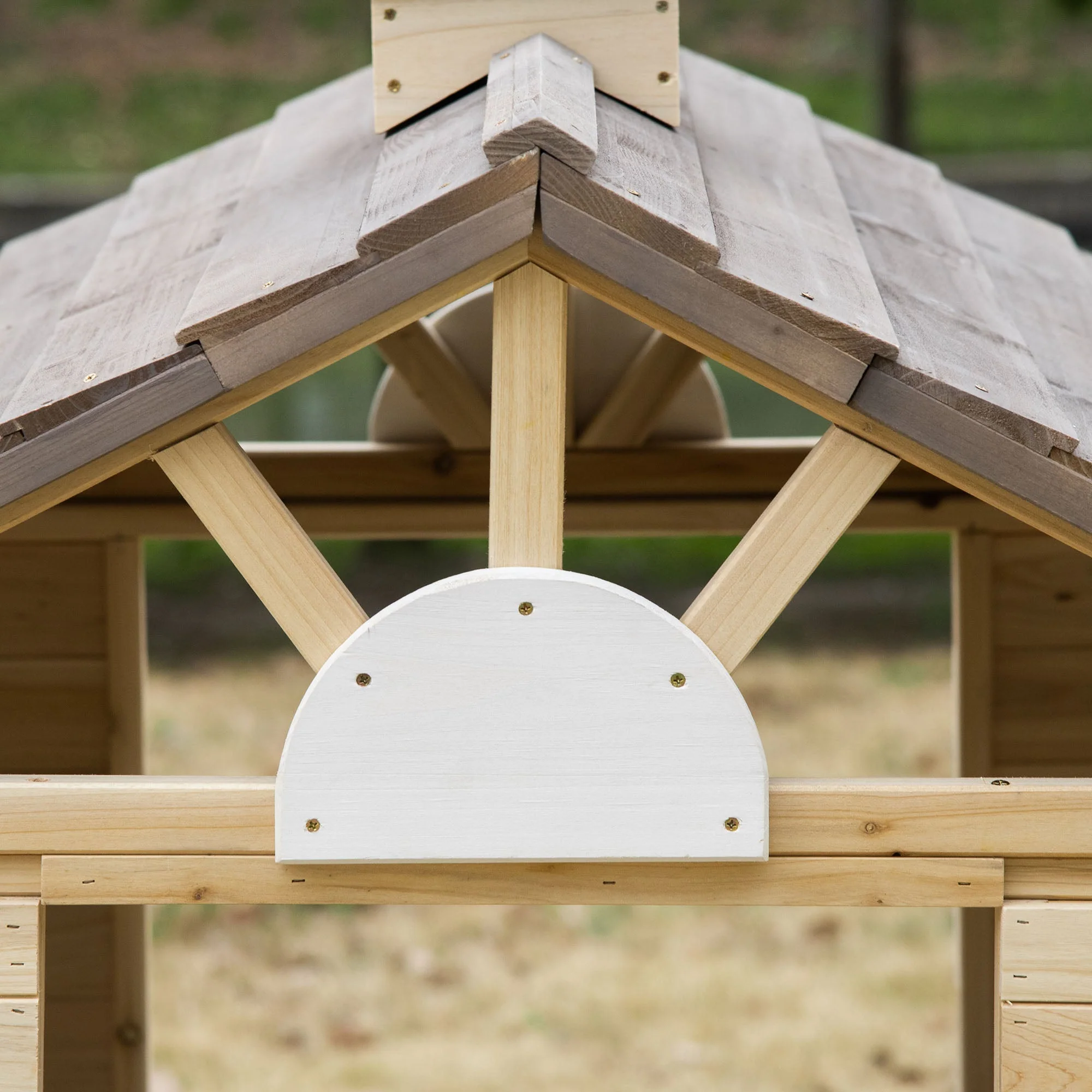Wooden Kids Playhouse Outdoor Garden Games Cottage with Door - Image 8