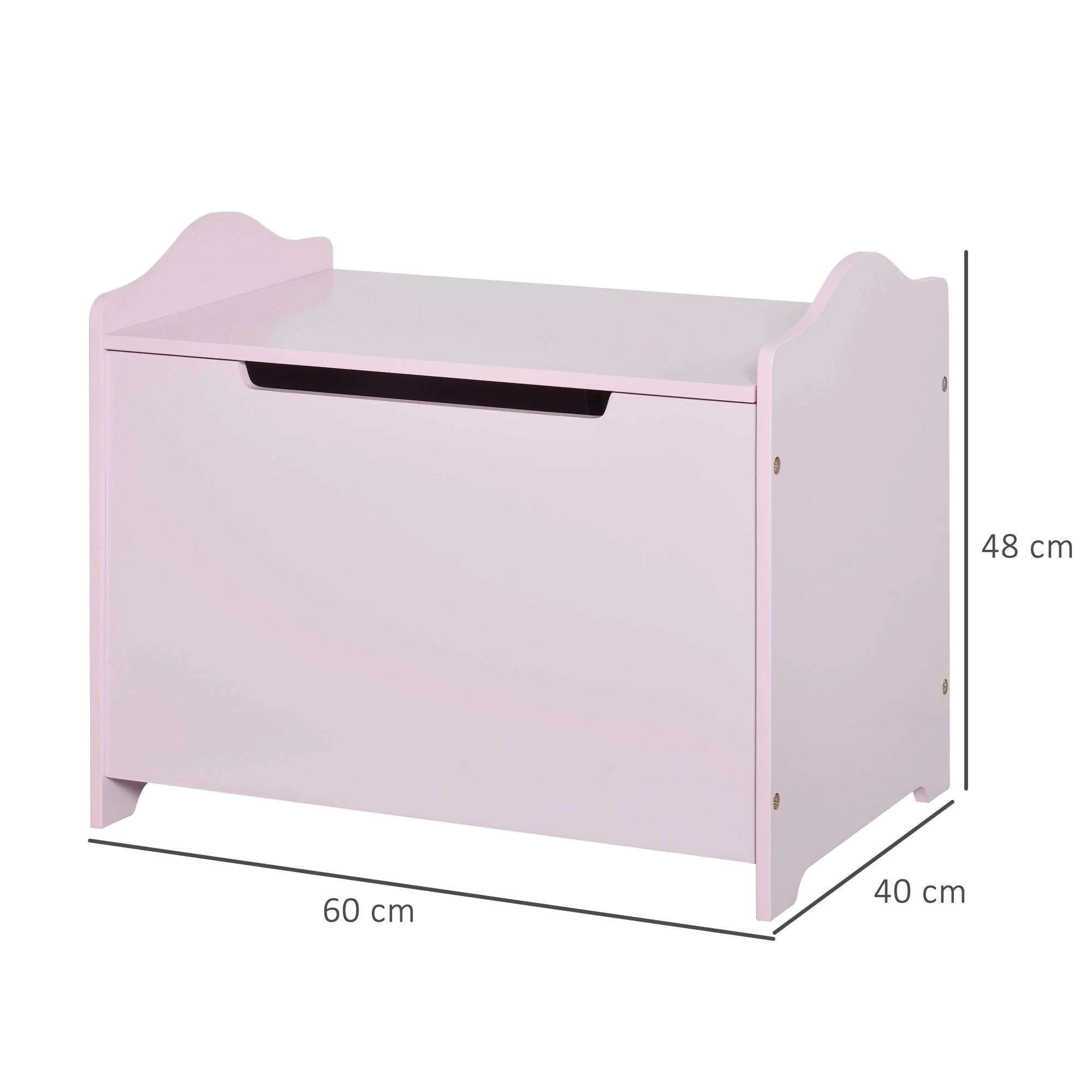 Wooden Kids Toy Box Children Storage Organizer Chest Safety Hinge Playroom Furniture Pink - Image 3