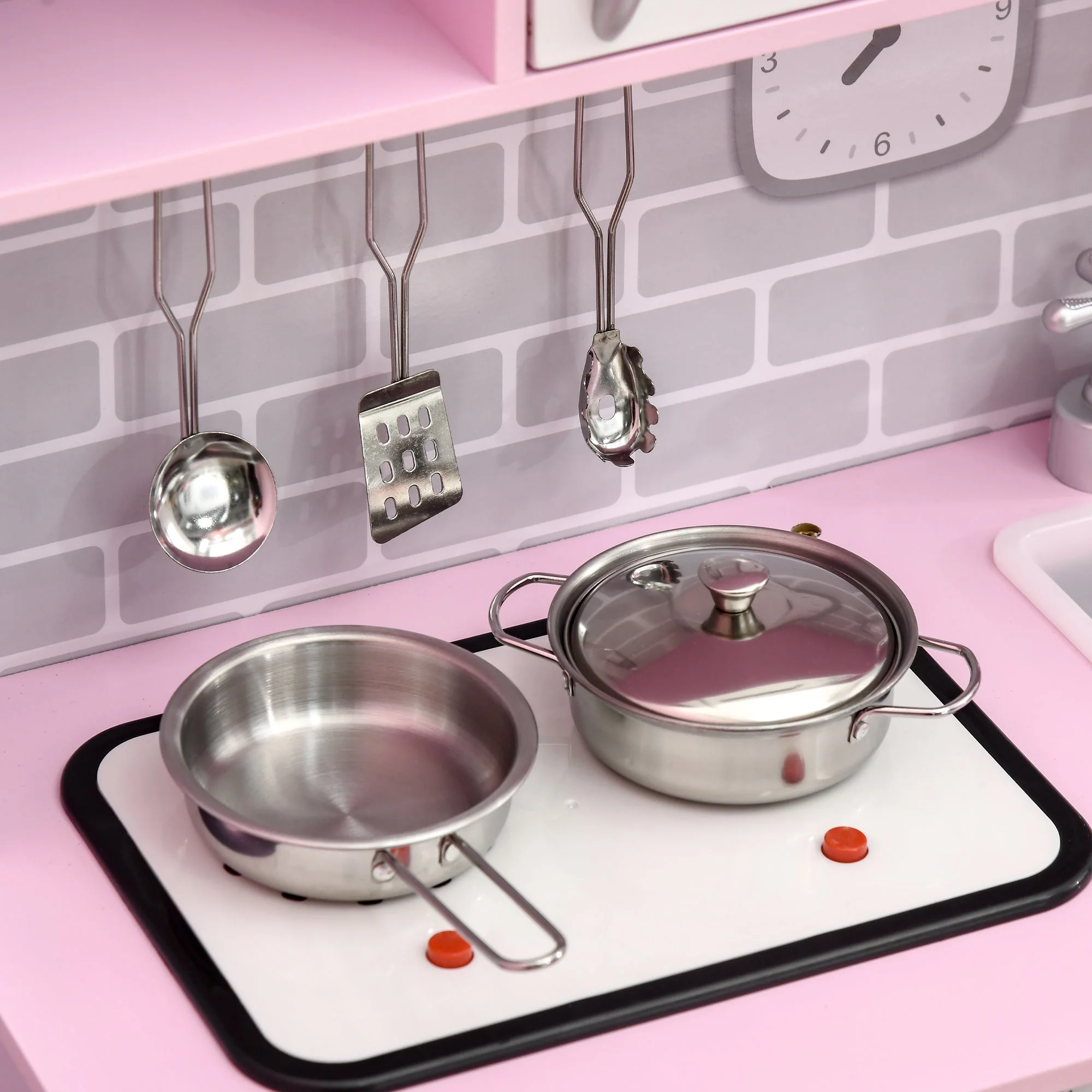Wooden Play Kitchen with Lights Sounds - Image 8