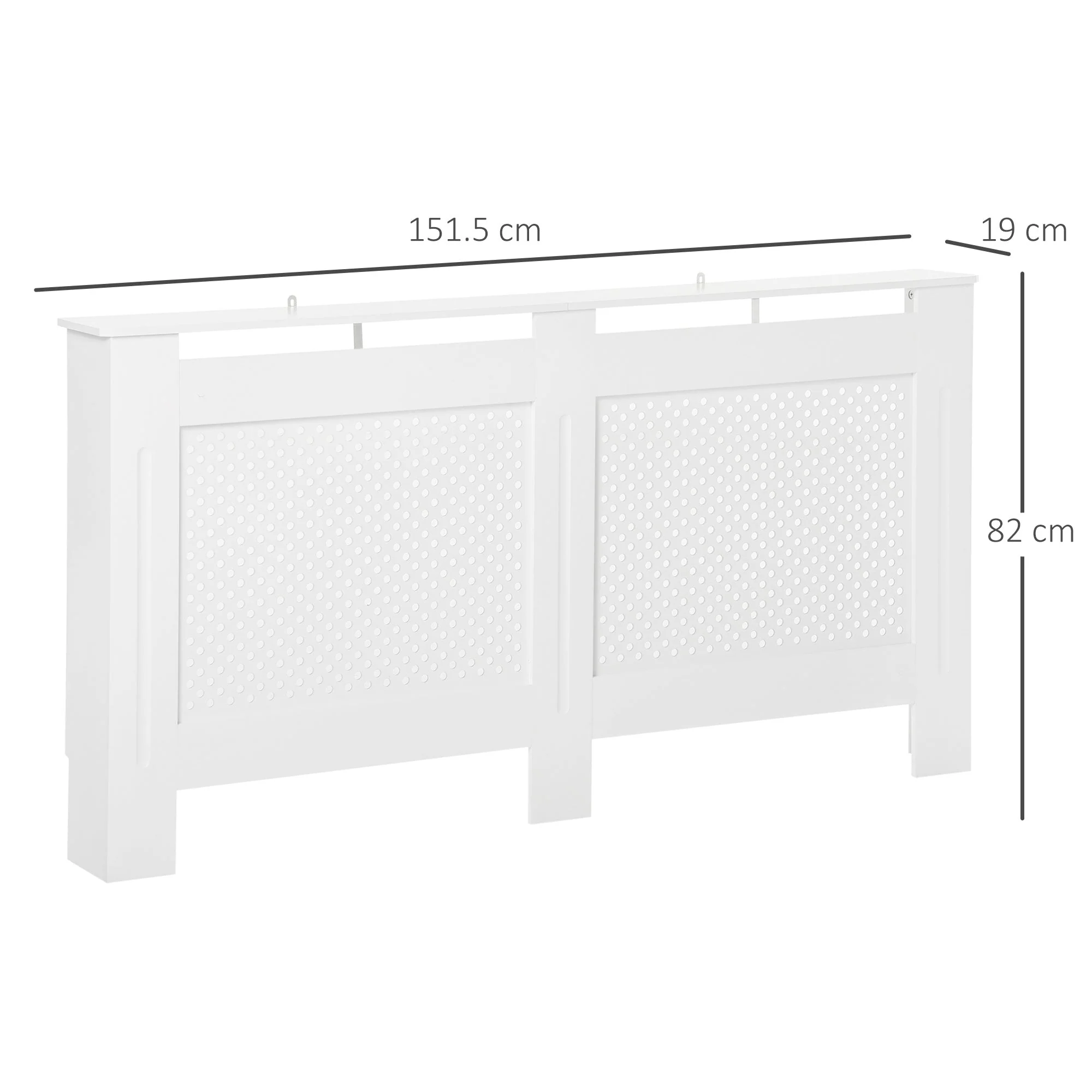 Wooden Radiator Cover Heating Cabinet Modern Home Furniture Grill Style White Painted Large - Image 3