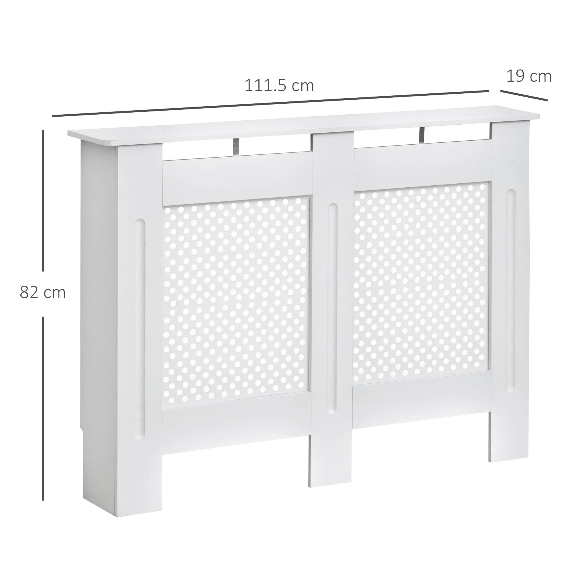 Wooden Radiator Cover Heating Cabinet Modern Home Furniture Grill Style White Painted Medium - Image 3