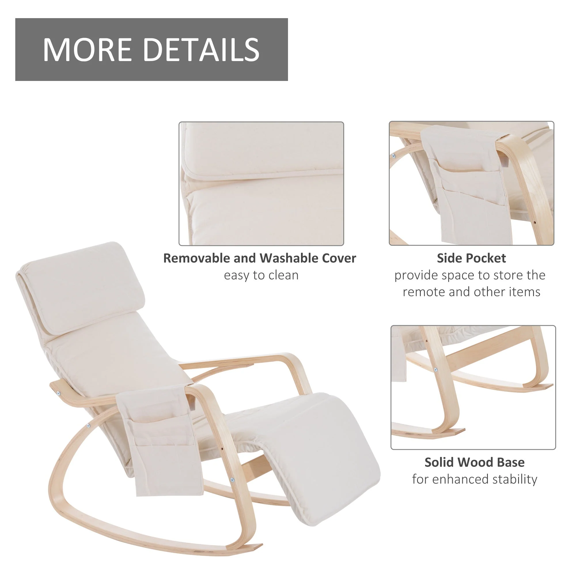 Wooden Rocking Lounge Chair - Image 6