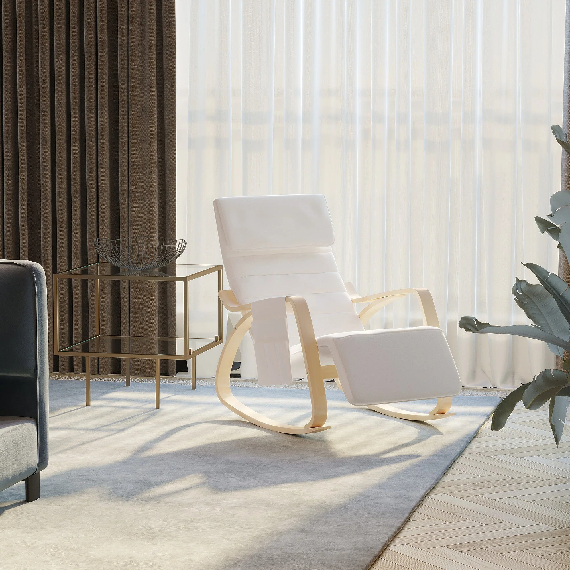Wooden Rocking Lounge Chair - Image 9