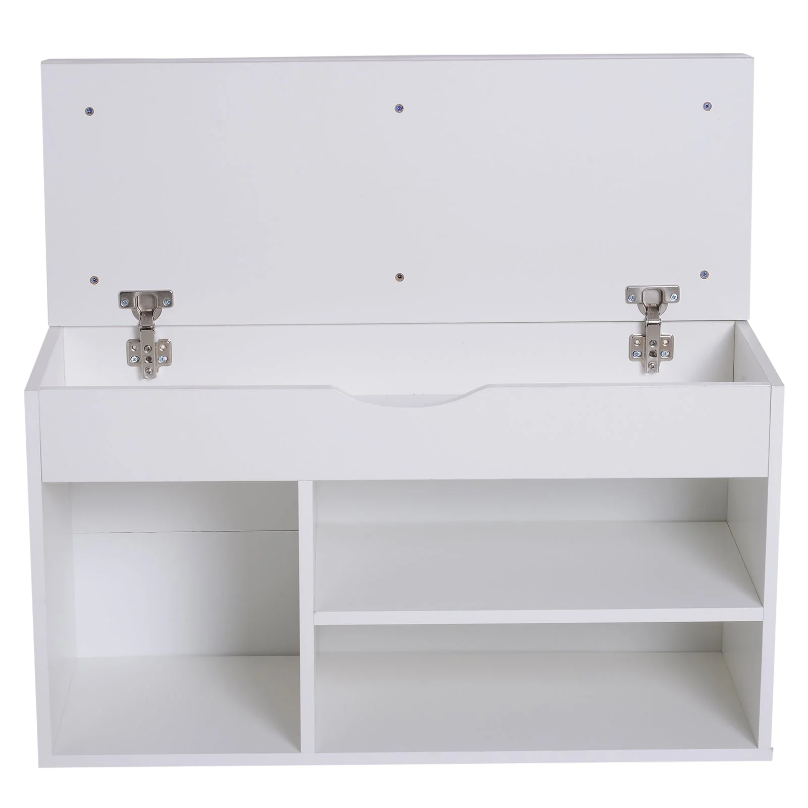 Wooden Shoes Cabinet Bench Hidden Storage Padded Seat Organiser Footwear Rack Hallway White Pink 80 x 30 x 47 cm - Image 8