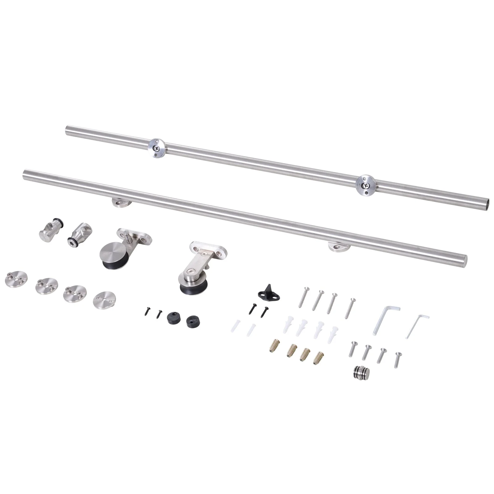 Wooden Sliding Door Kit Stainless Steel Smooth Operation Hardware Track Kit System Unit For Single Door 2000mm - Image 2