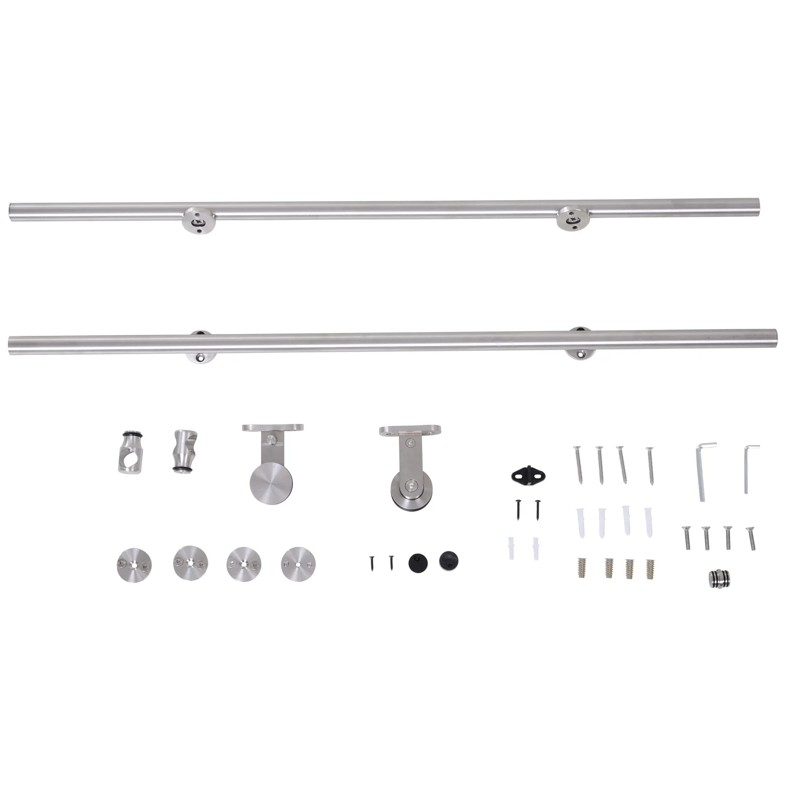 Wooden Sliding Door Kit Stainless Steel Smooth Operation Hardware Track Kit System Unit For Single Door 2000mm - Image 9