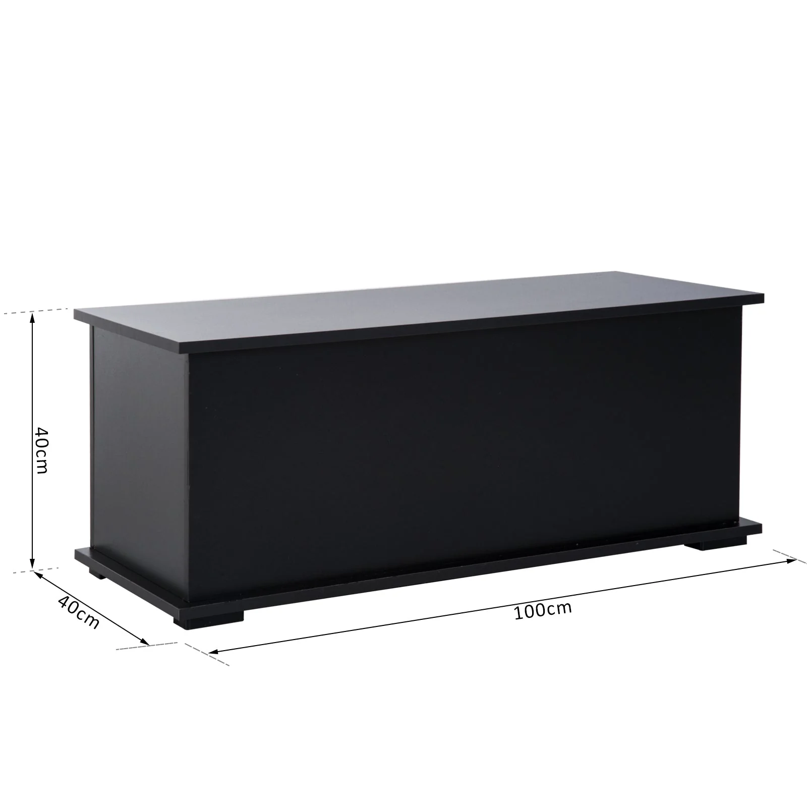 Wooden Storage Box Clothes Toy Chest Bench Seat Ottoman Bedding Blanket Trunk Container With Lid Black - Image 3