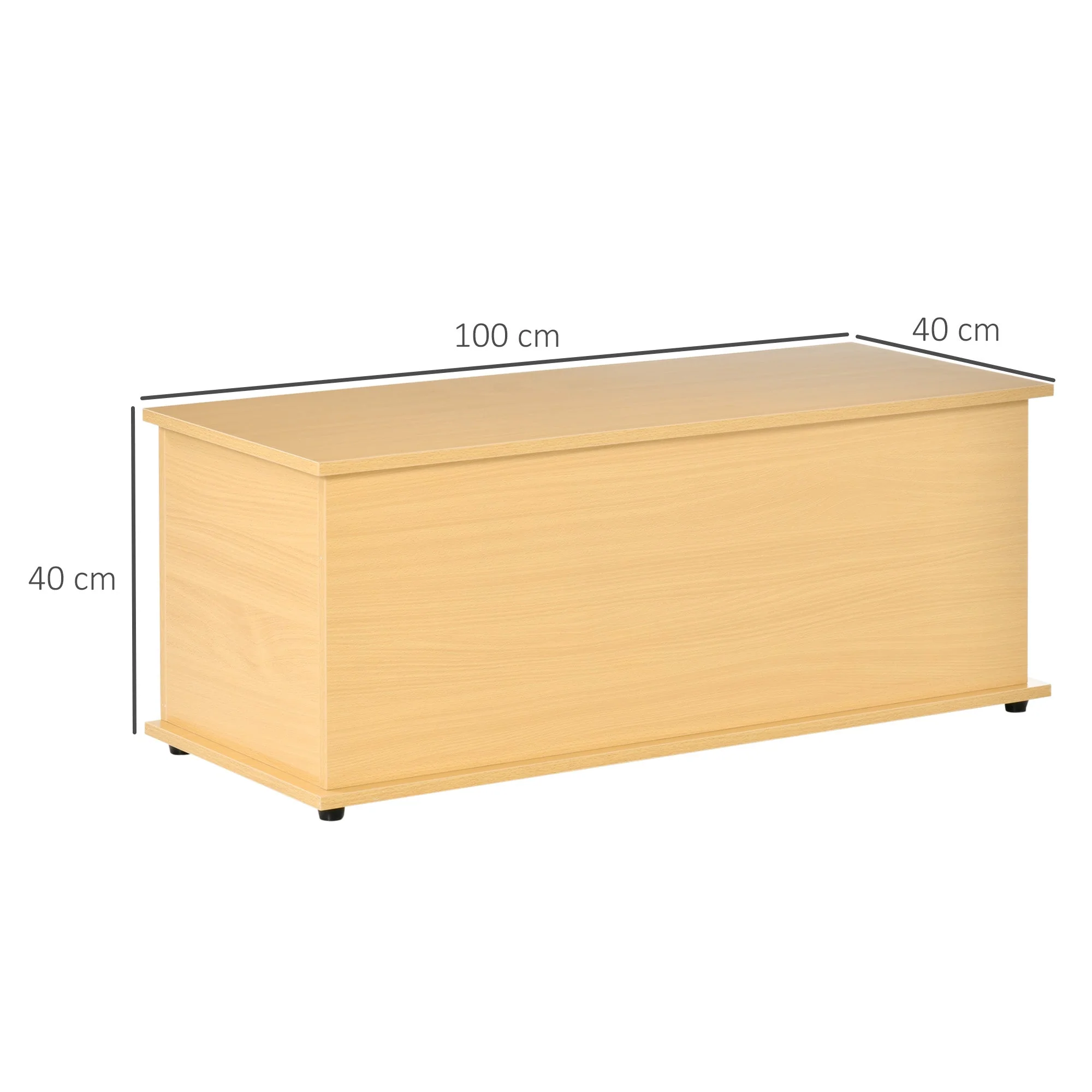 Wooden Storage Box Clothes Toy Chest Bench Seat Ottoman Bedding Blanket Trunk Container with Lid - Burlywood - Image 3