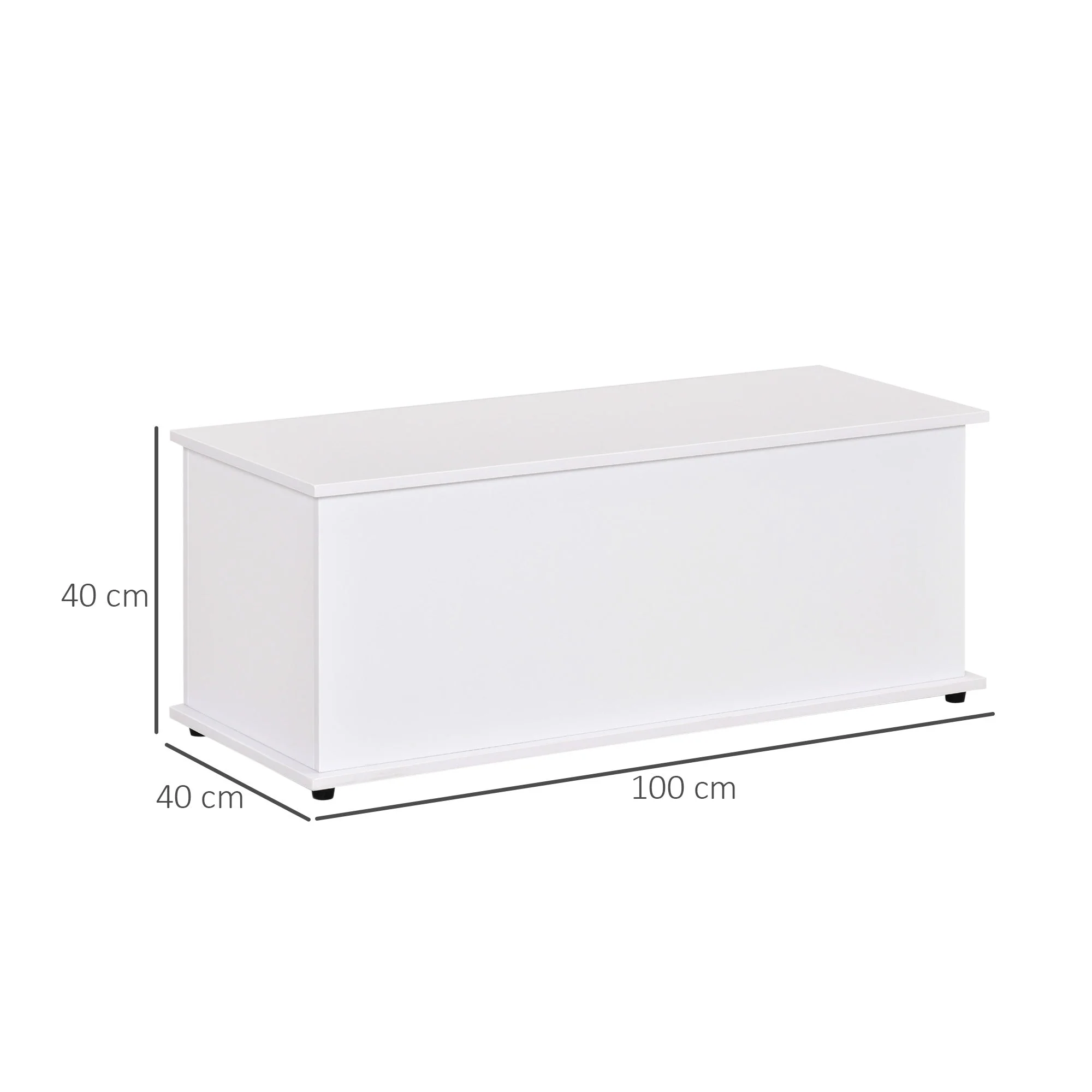 Wooden Storage Box Clothes Toy Chest Bench Seat Ottoman Bedding Blanket Trunk Container with Lid - White - Image 3