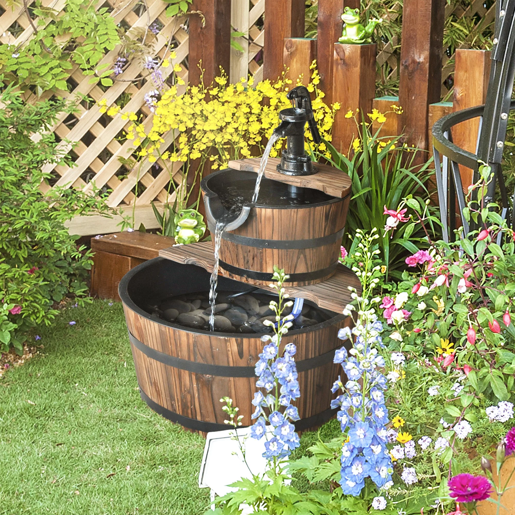Wooden Water Pump Fountain - Image 2