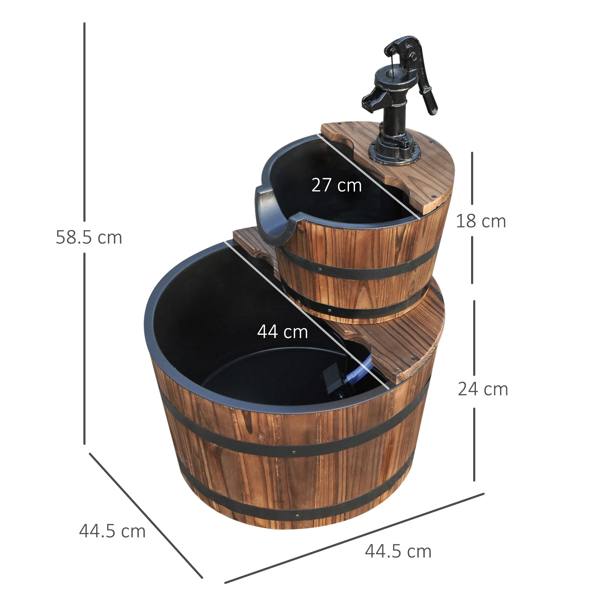 Wooden Water Pump Fountain - Image 3