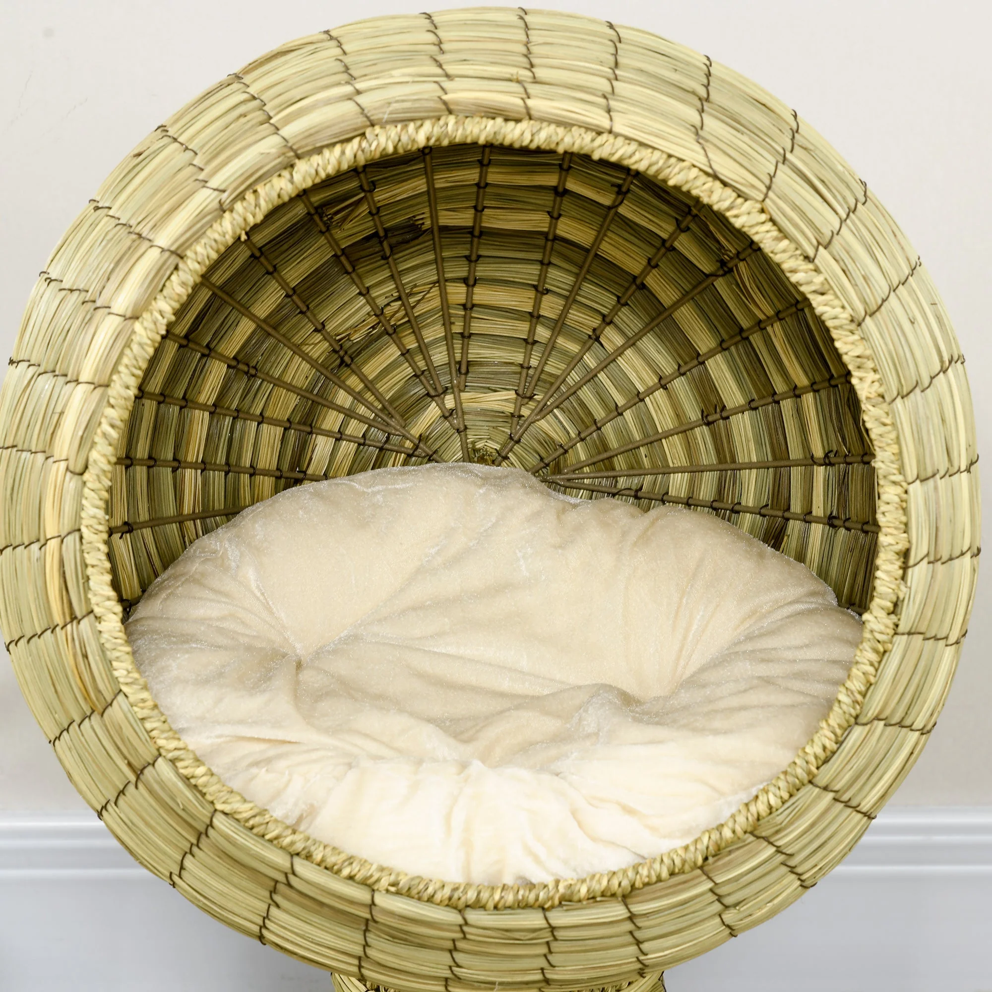 Woven 41 x 41cm Cat Bed Cyclindrical Elevated Tower by Pawhut - Image 3