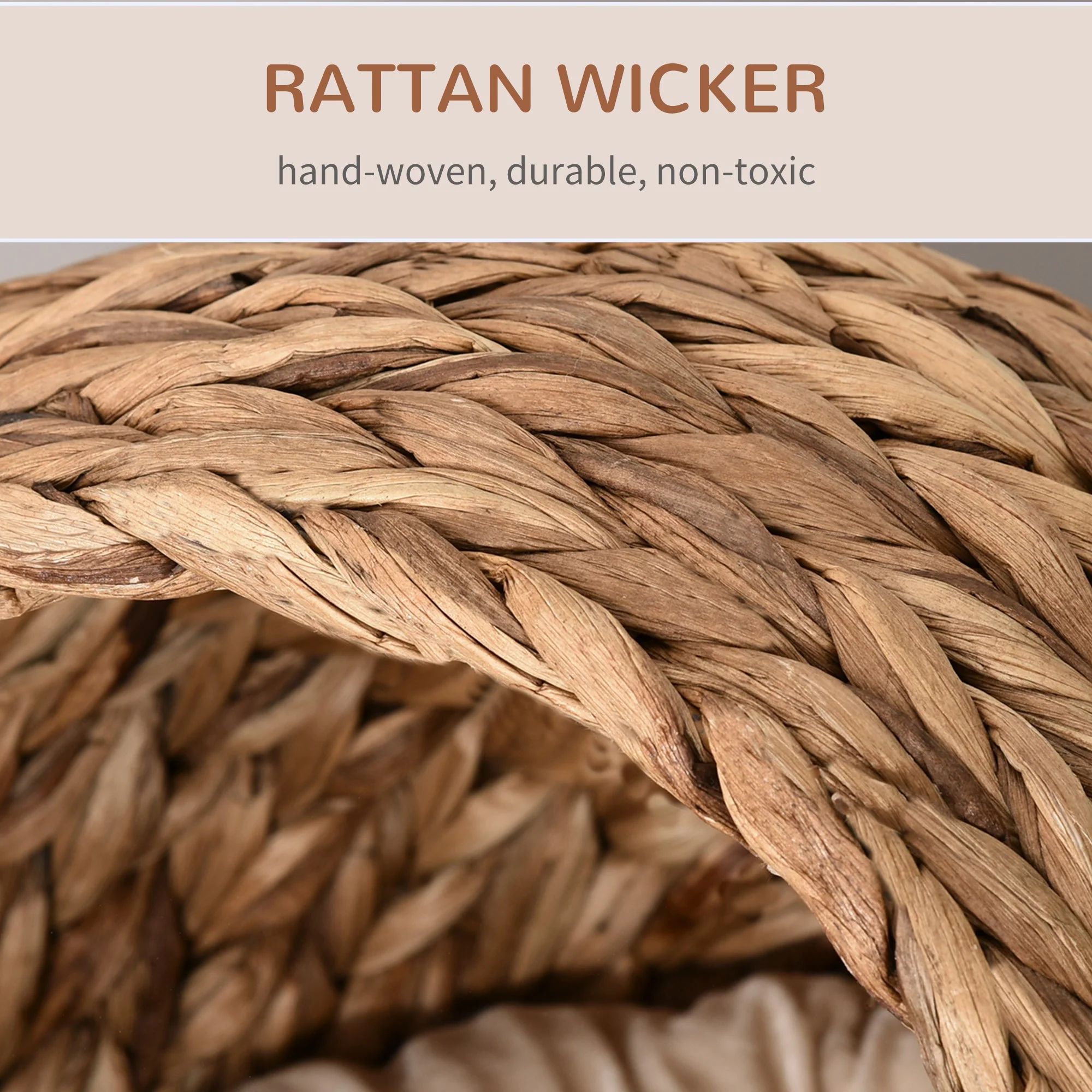 Woven 42 x 33cm Cat Bed Cyclindrical by Pawhut - Image 5