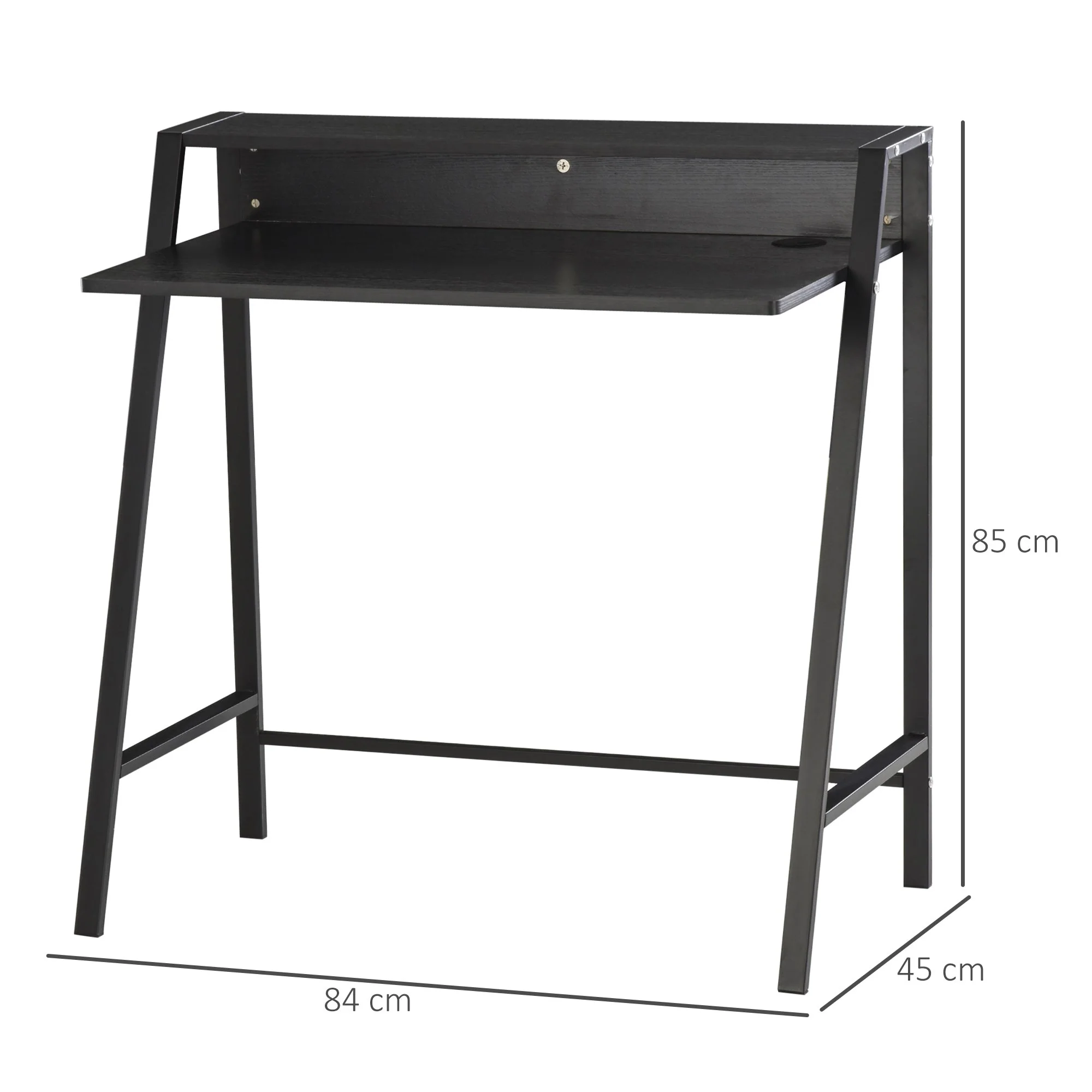 Writing Desk Computer Table Home Office PC Laptop Workstation Storage Shelf Black - Image 3