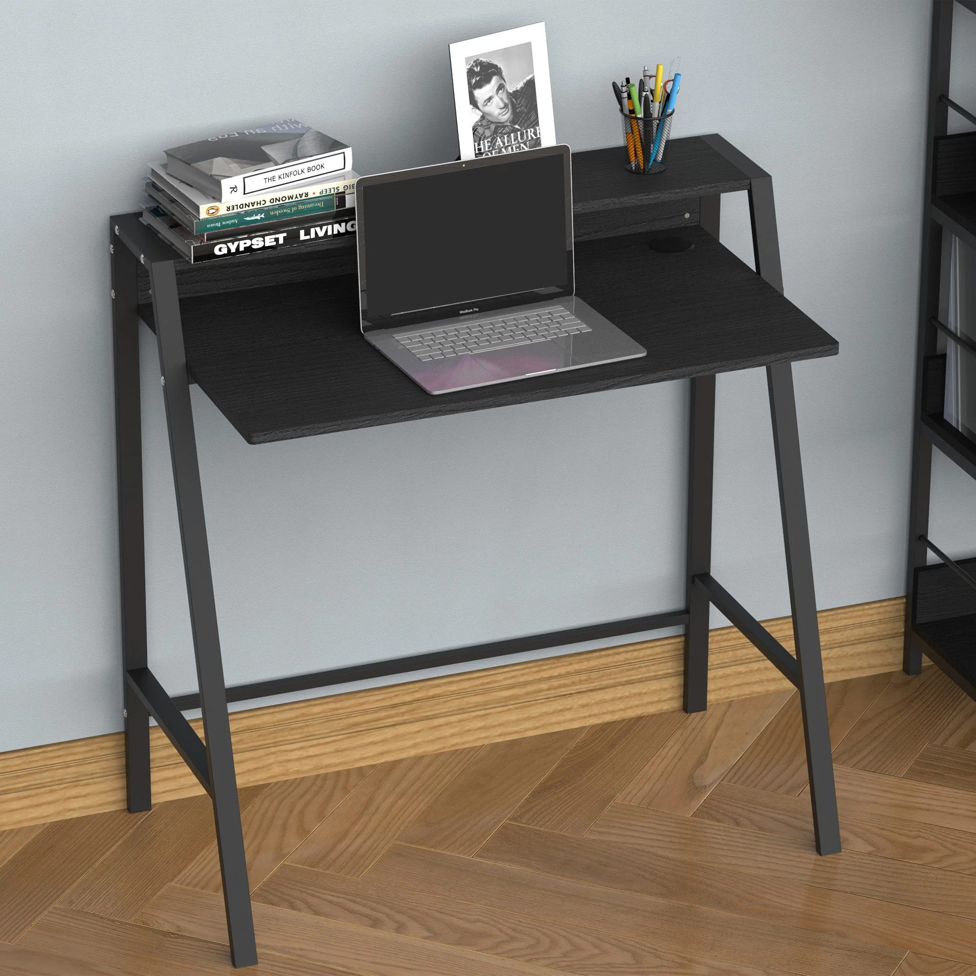 Writing Desk Computer Table Home Office PC Laptop Workstation Storage Shelf Black - Image 9