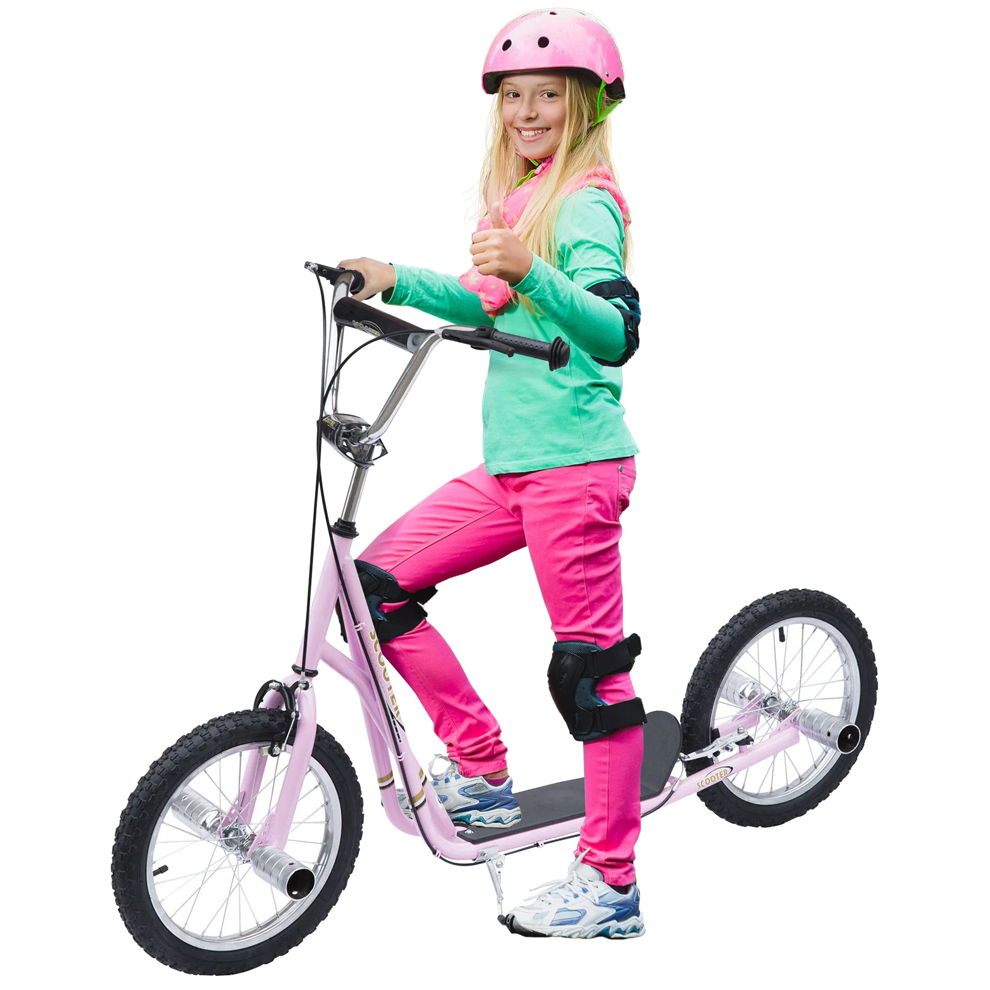 Youth Scooter Adult Teen Push Scooter Kids Children Stunt Scooter Bike Bicycle Ride On 16" Pneumatic Tyres - Image 2