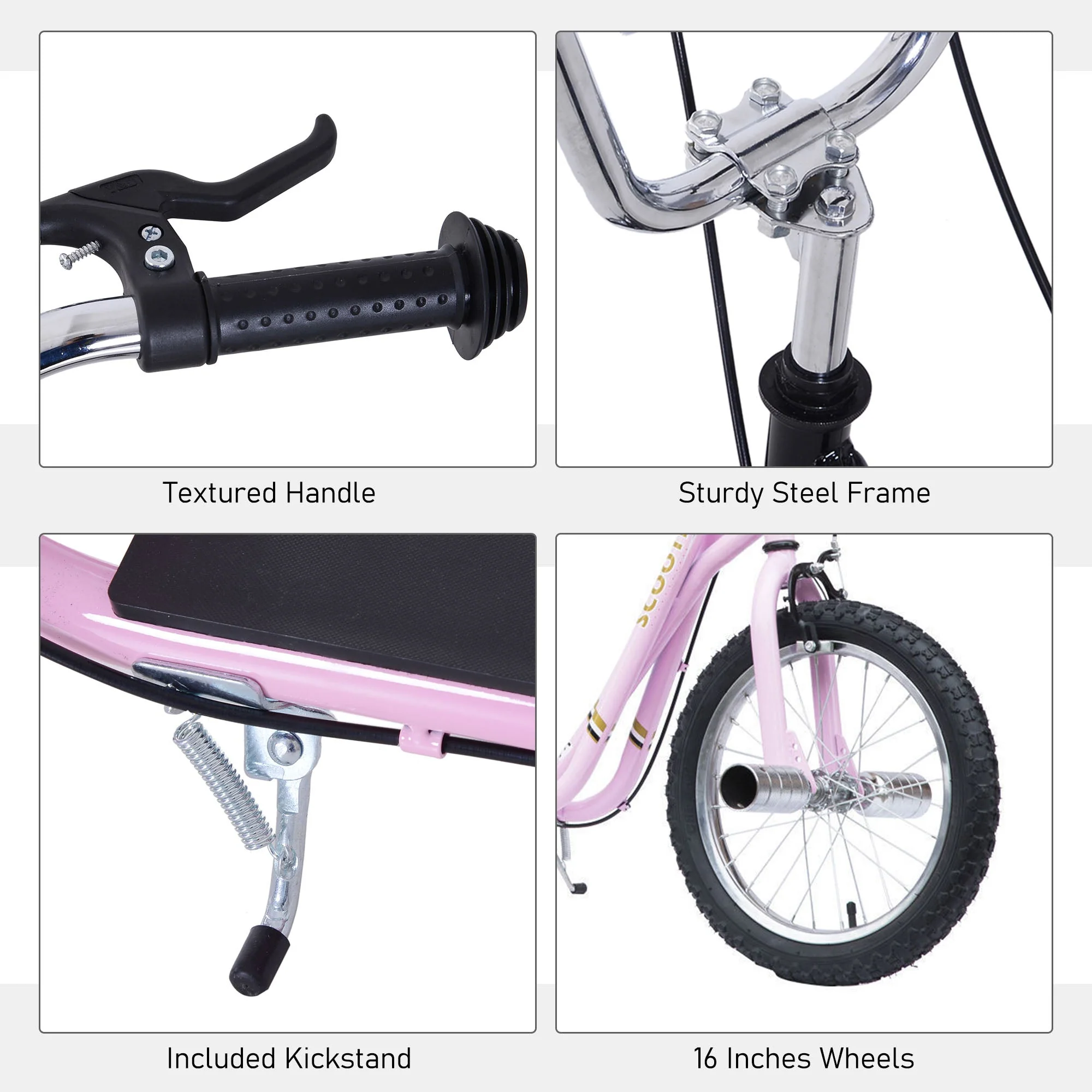 Youth Scooter Adult Teen Push Scooter Kids Children Stunt Scooter Bike Bicycle Ride On 16" Pneumatic Tyres - Image 7