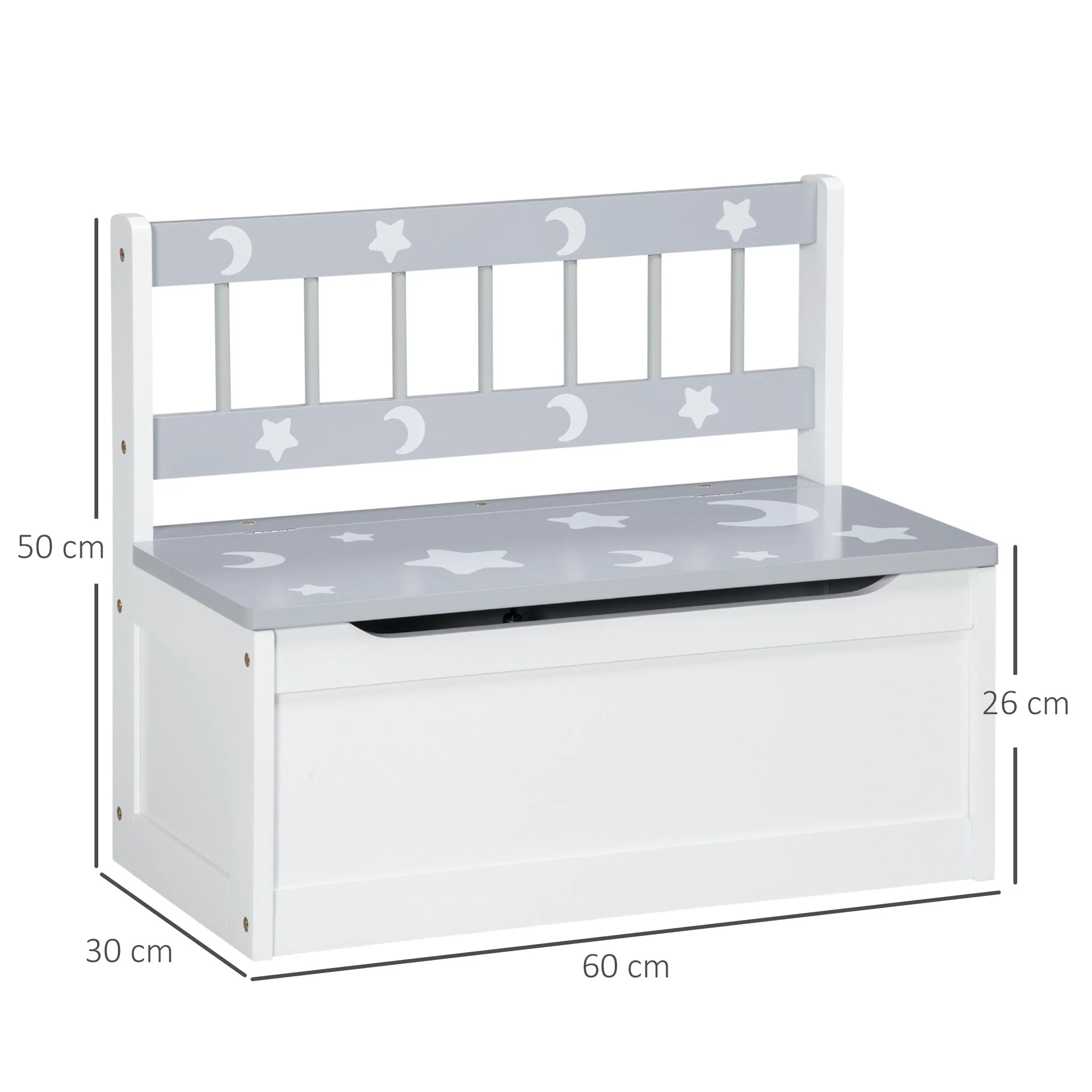 ZONEKIZ 2-IN-1 Wooden Toy Box - Image 2