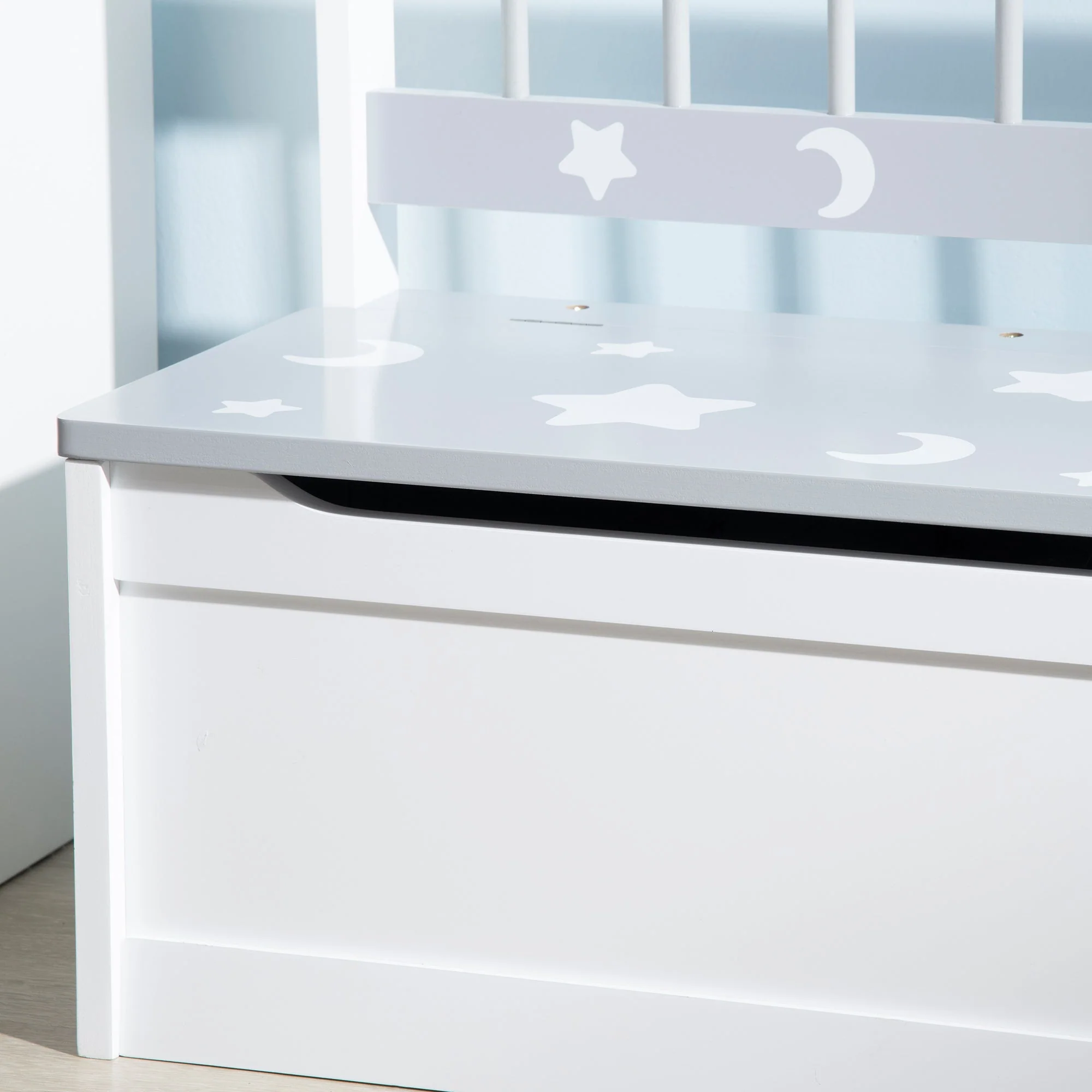 ZONEKIZ 2-IN-1 Wooden Toy Box - Image 8