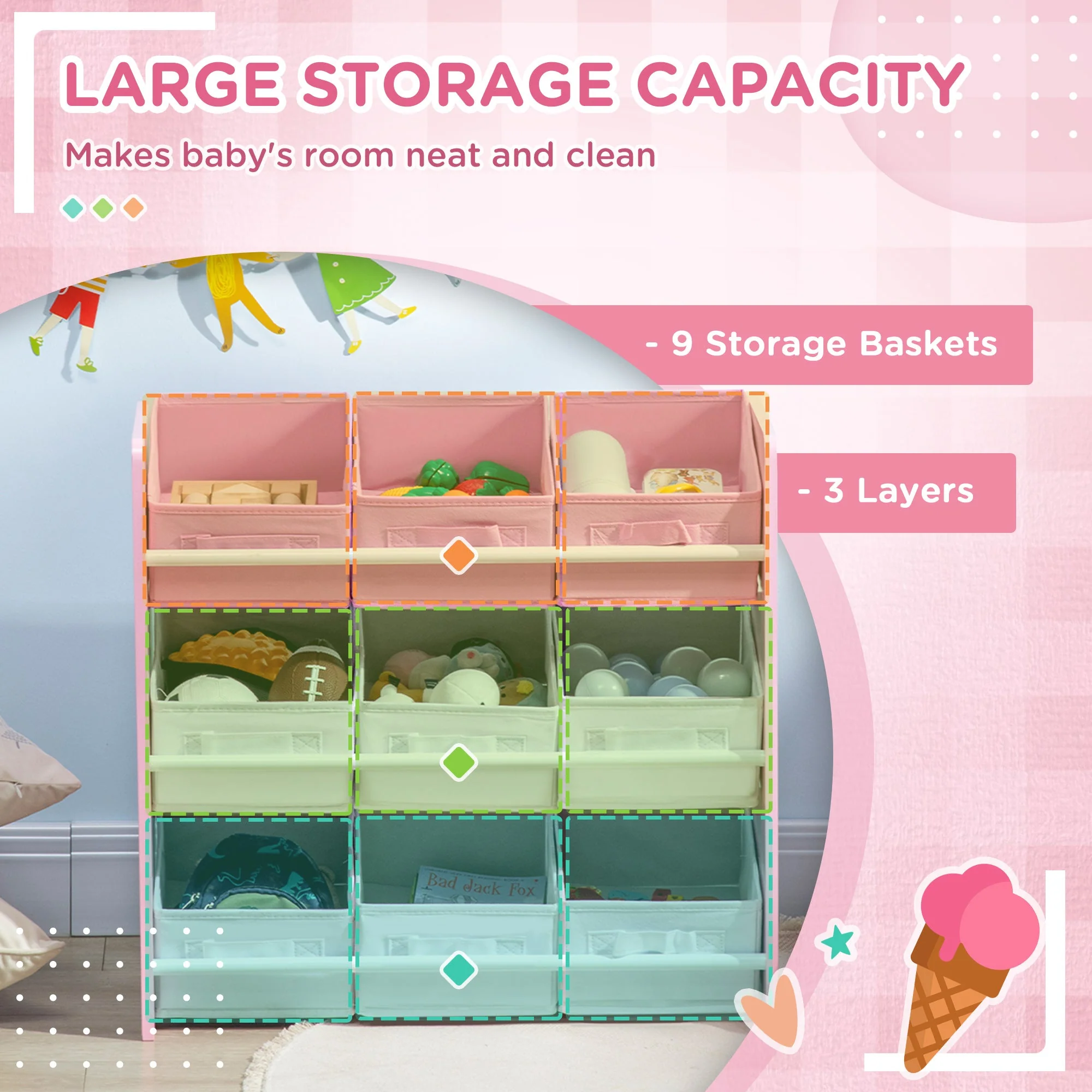 ZONEKIZ Kids Storage Rack - Image 3
