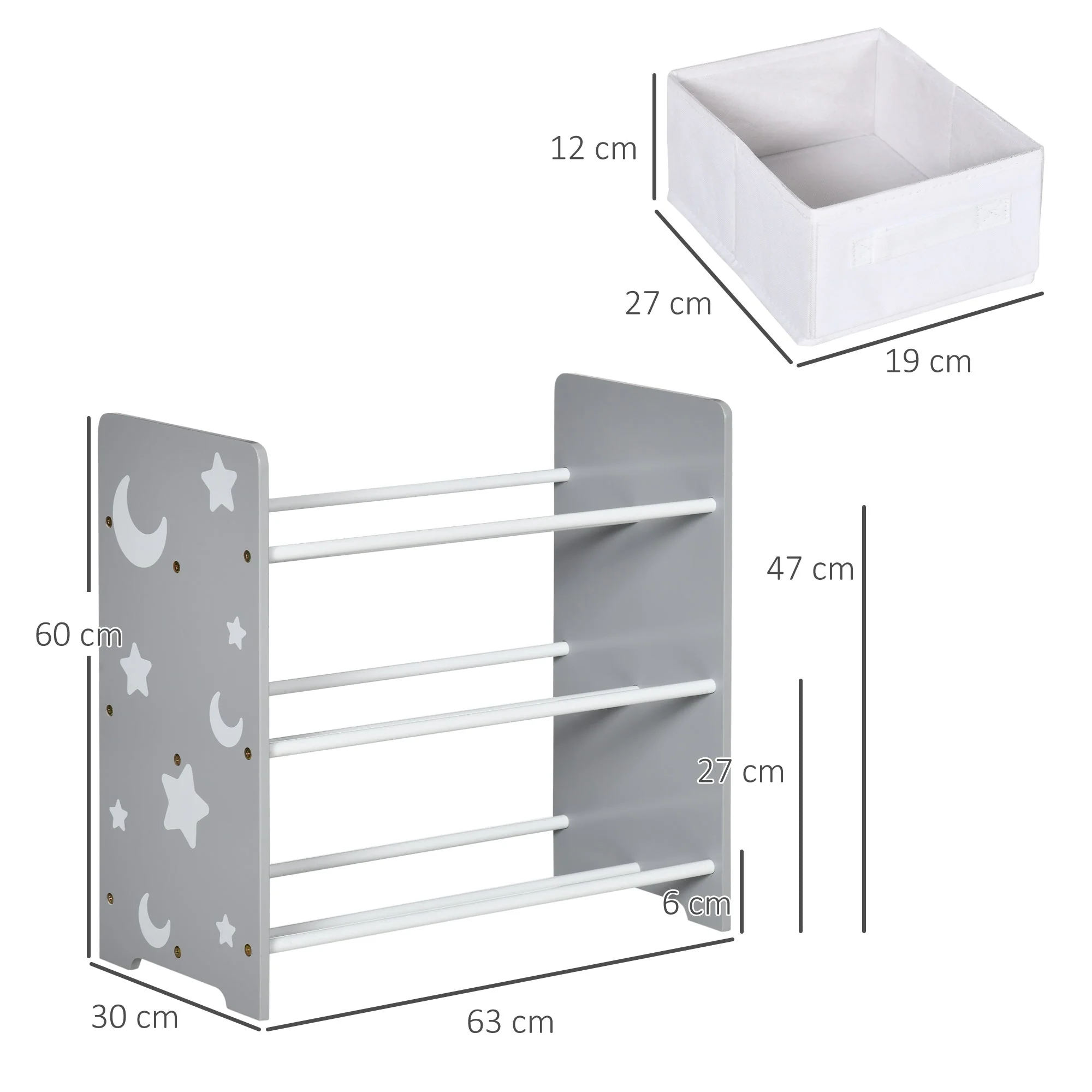 ZONEKIZ Kids Storage Unit with 9 Removable Storage Baskets - Image 2