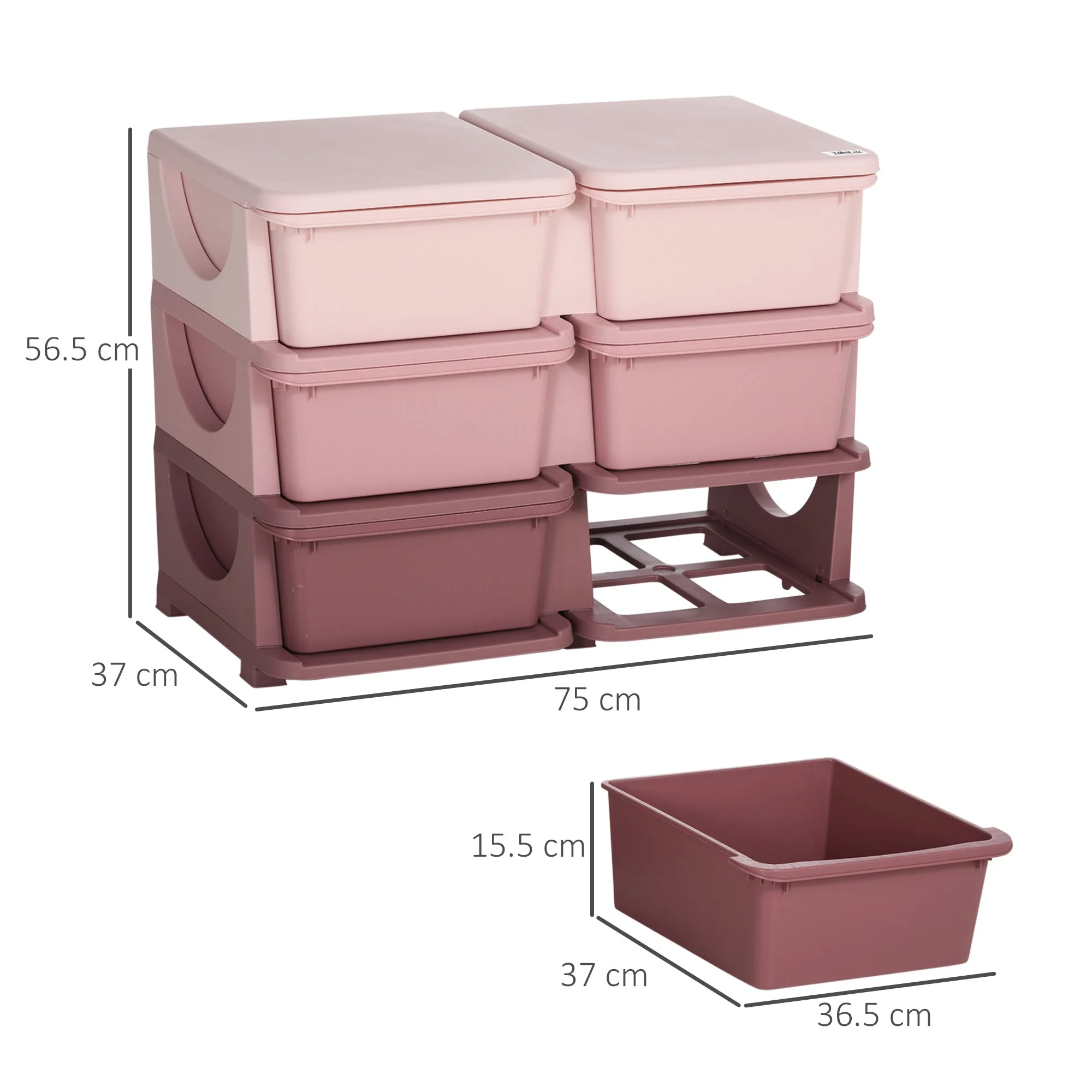 ZONEKIZ Kids Storage Units with 6 Drawers - Image 3