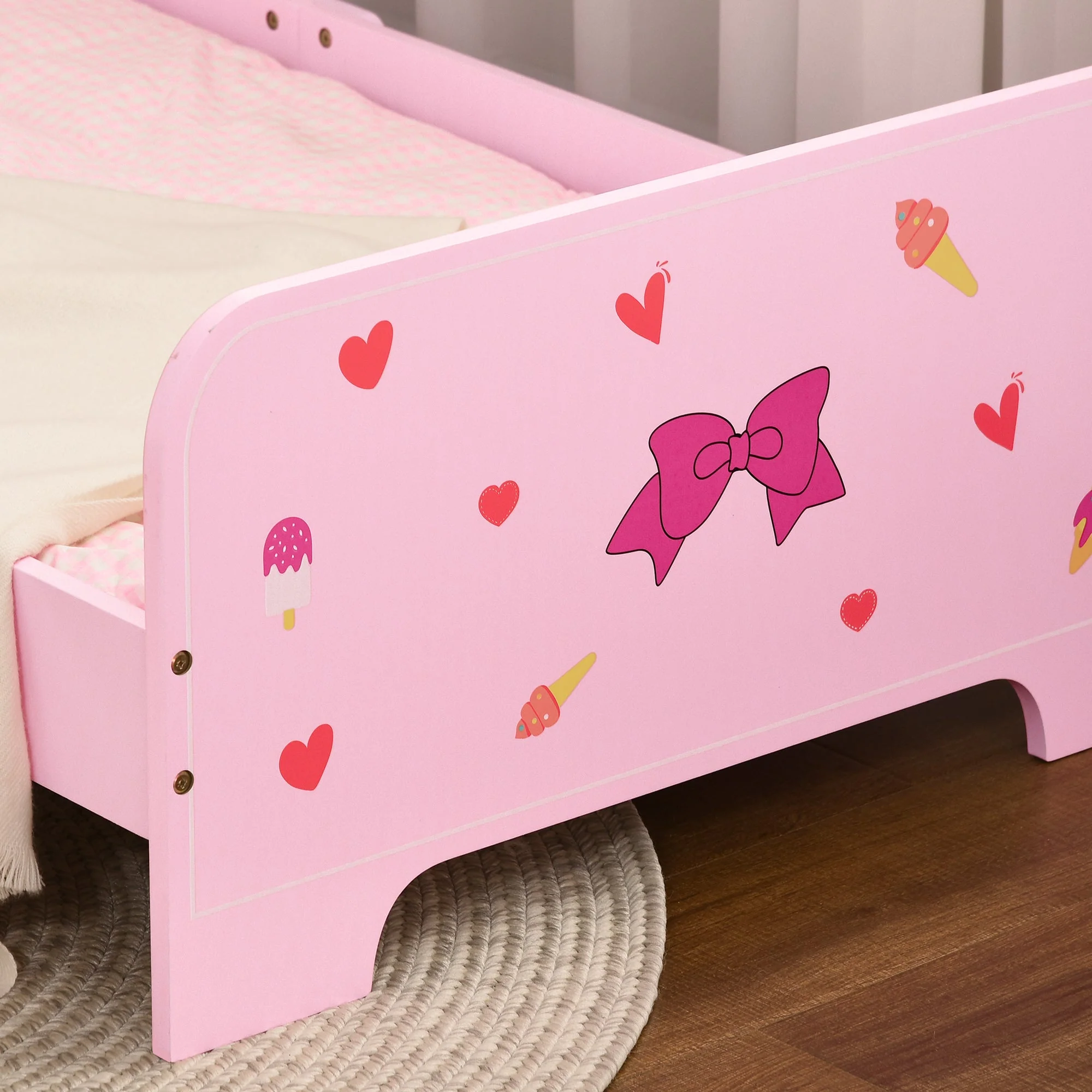 ZONEKIZ Princess-Themed Kids Toddler Bed w/ Cute Patterns - Image 7