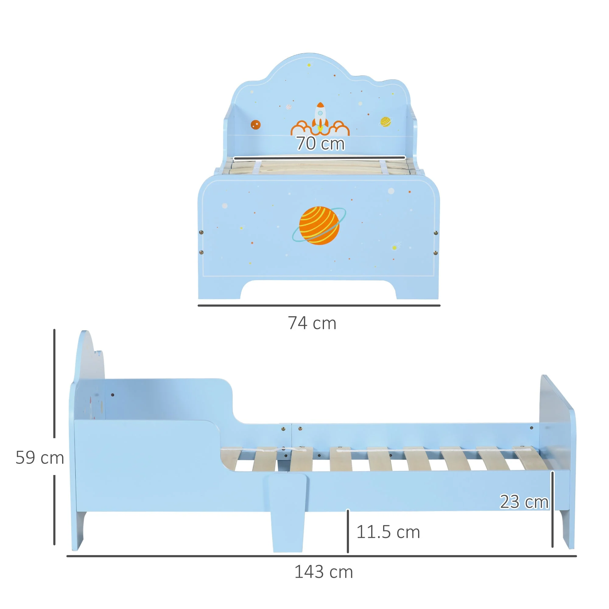 ZONEKIZ Space Themed Toddler Bed - Image 2