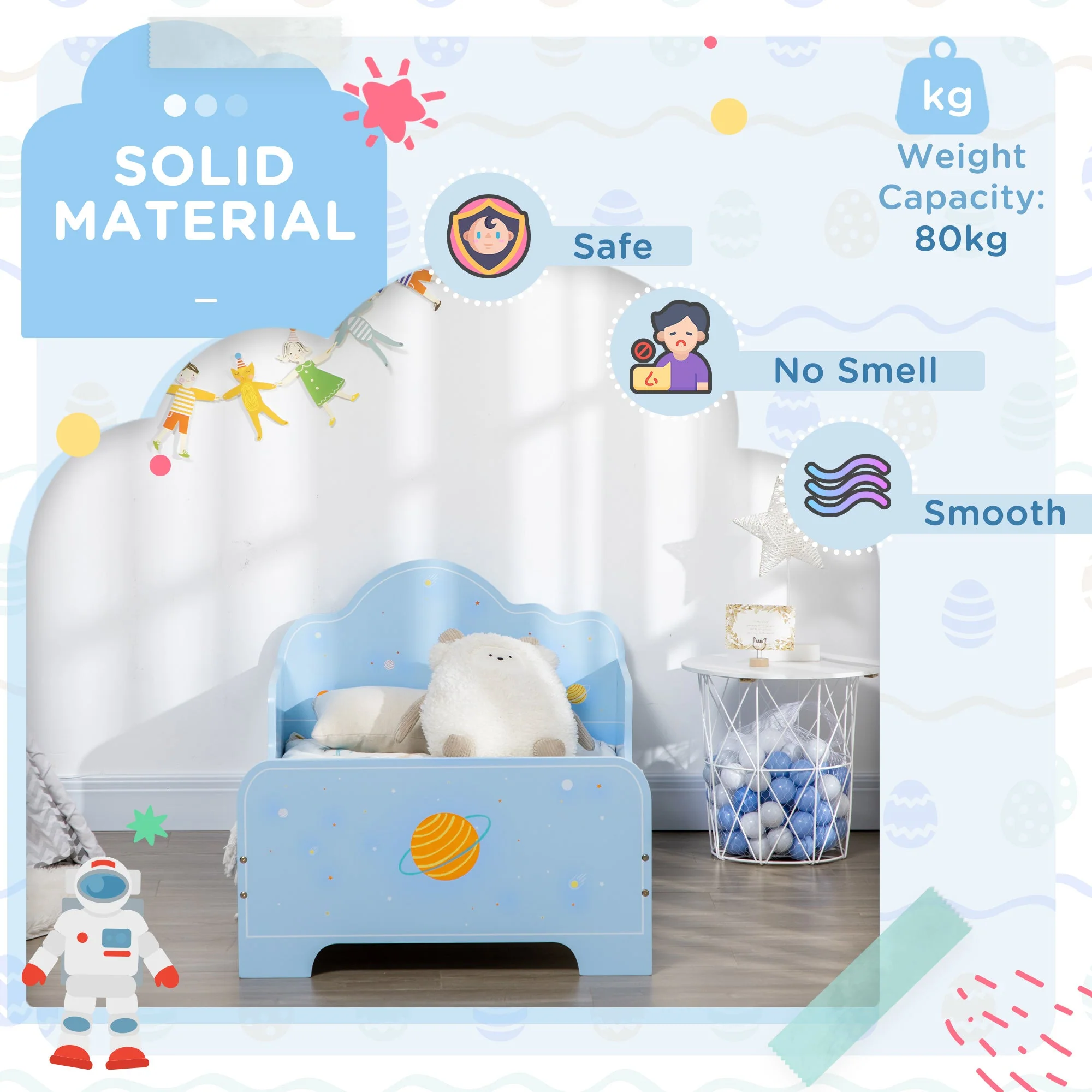 ZONEKIZ Space Themed Toddler Bed - Image 5