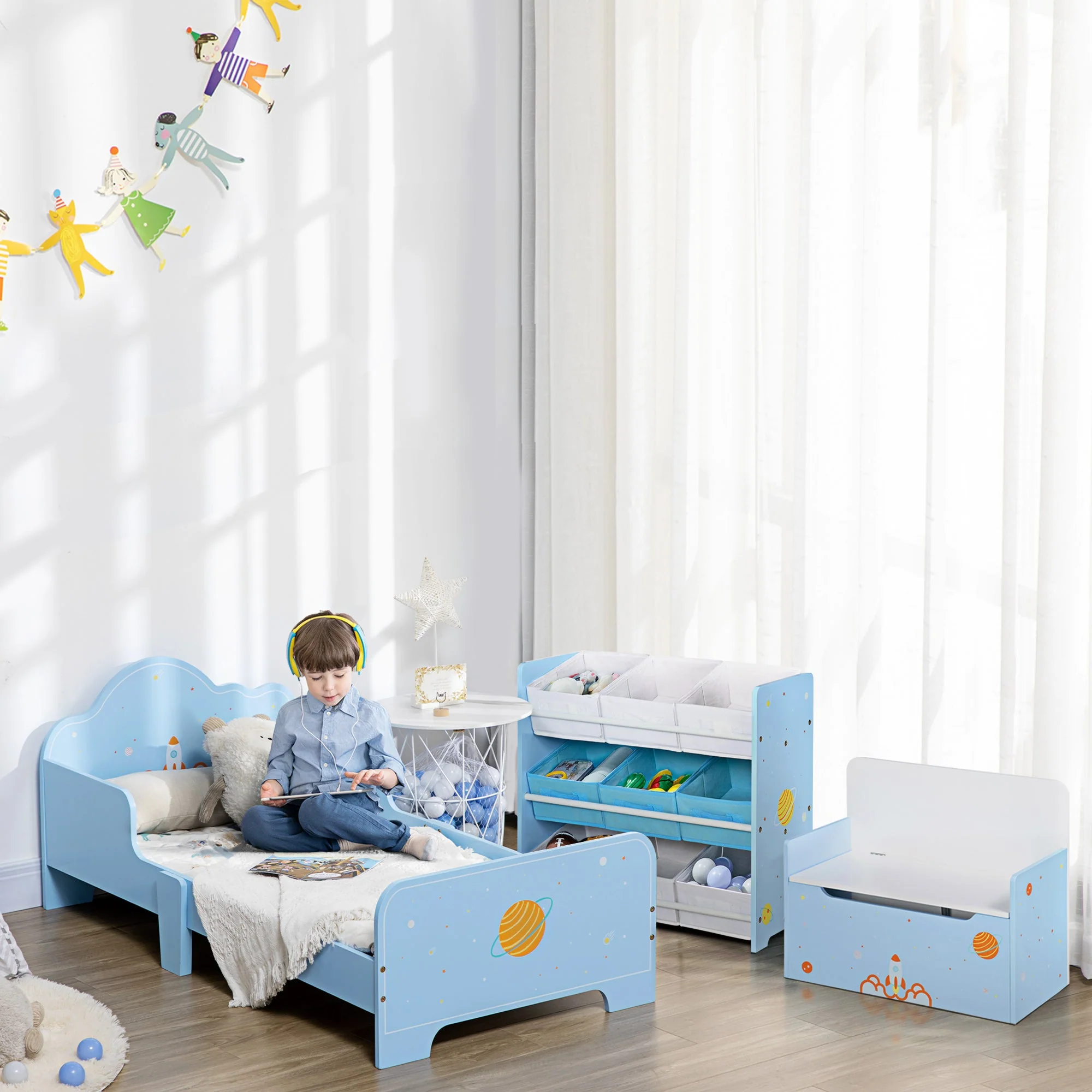 ZONEKIZ Space Themed Toddler Bed - Image 6